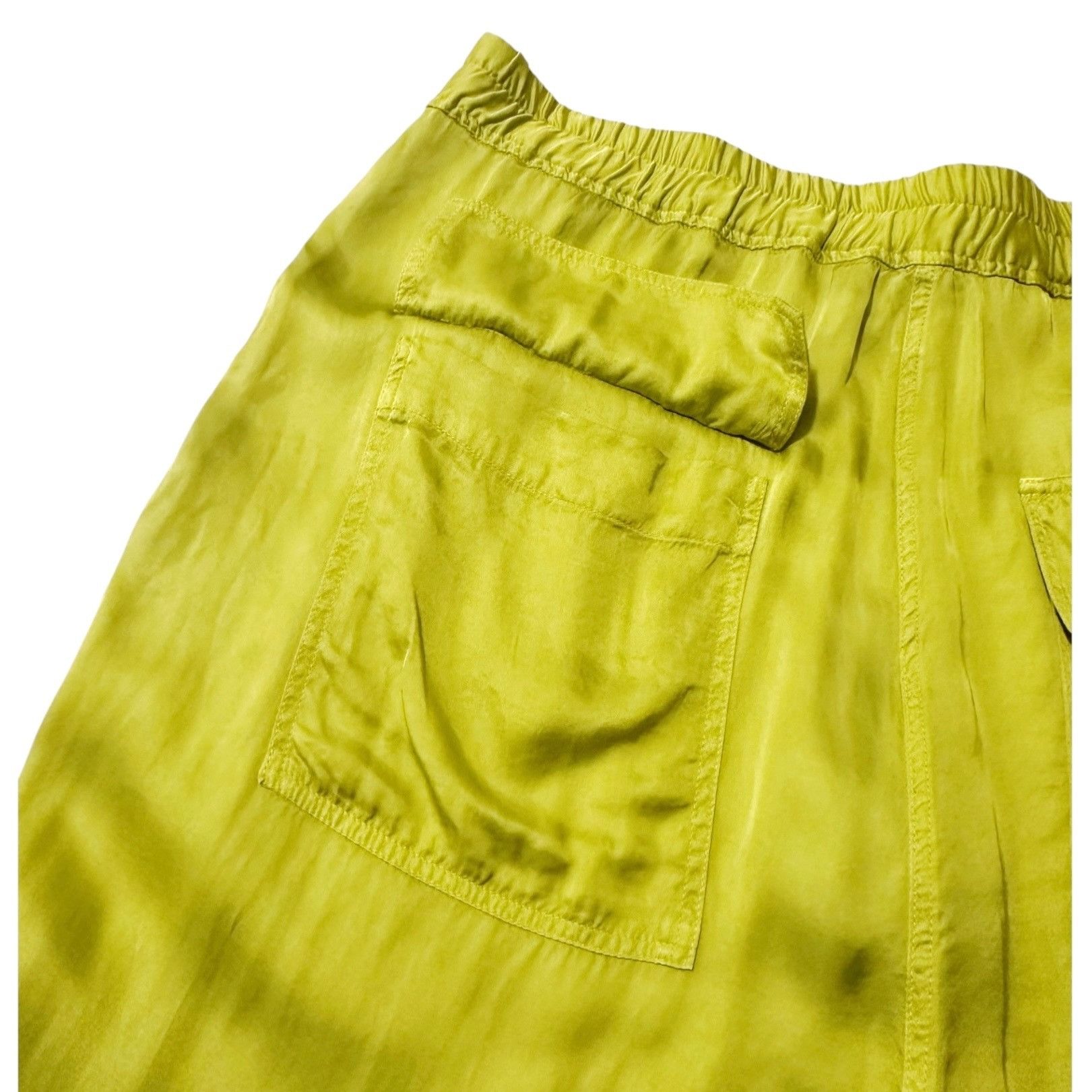 Nili Lotan Nili Lotan Safi Rayon Pant In Kiwi, Size L, Color Yellow, N Size 32" / US 10 / IT 46 - 9 Thumbnail