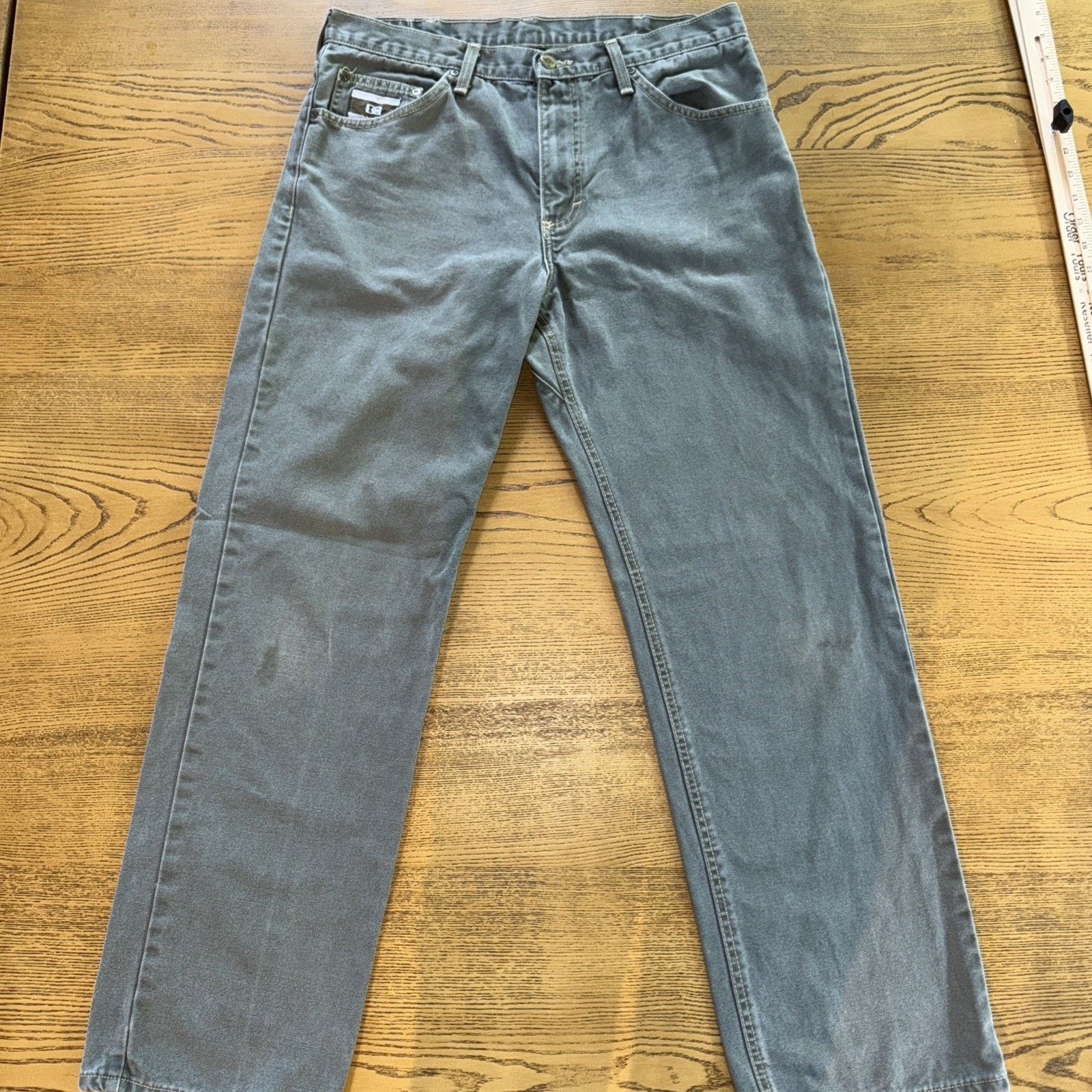 Other Diamond Gusset Canvas Work Pant Olive Green 34x31 Workwear Size US 34 / EU 50 - 1 Thumbnail
