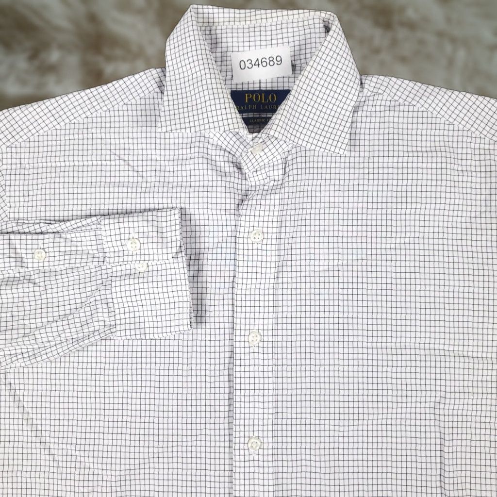 Ralph Lauren Ralph Lauren Shirt Dress Shirt 15.5 White Purple Check Long Sleeve Button Up Mens Size 40R - 1 Thumbnail