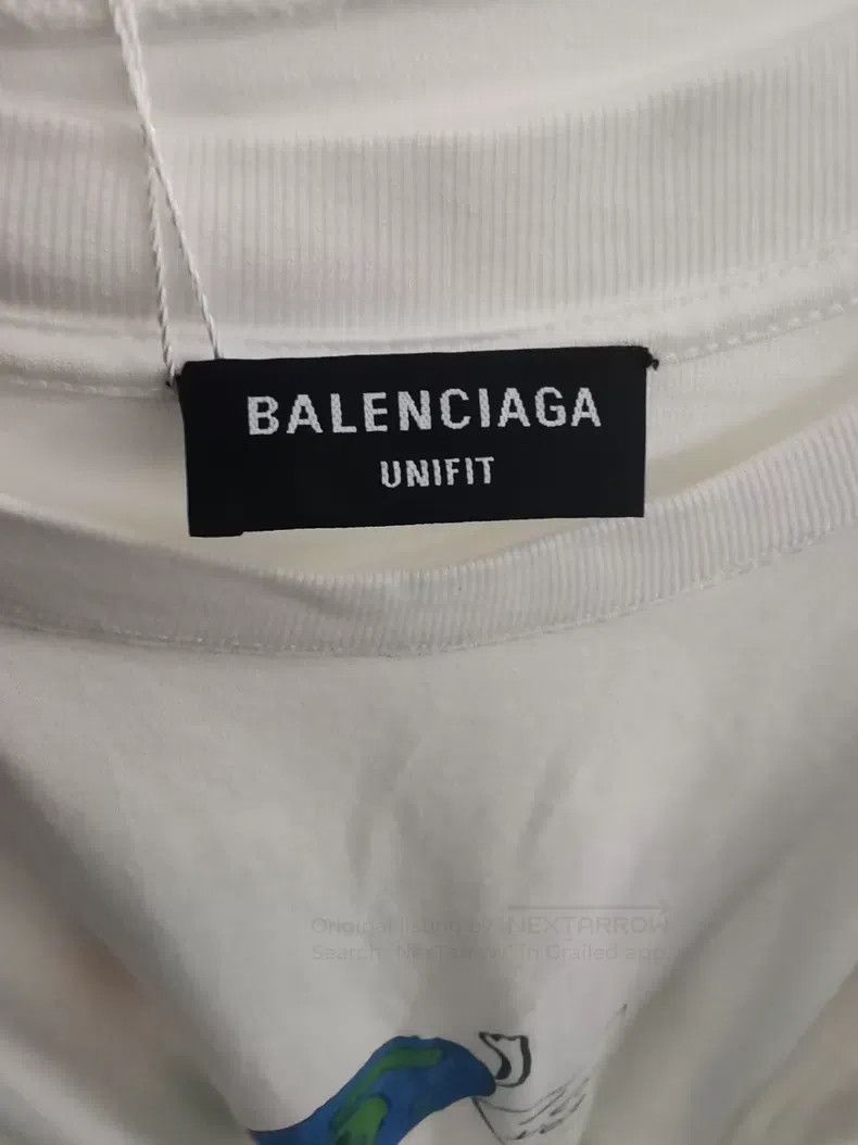 Balenciaga Balenciaga Earth Printed White Short Sleeve T-Shirt Size US XXS / EU 40 - 2 Thumbnail