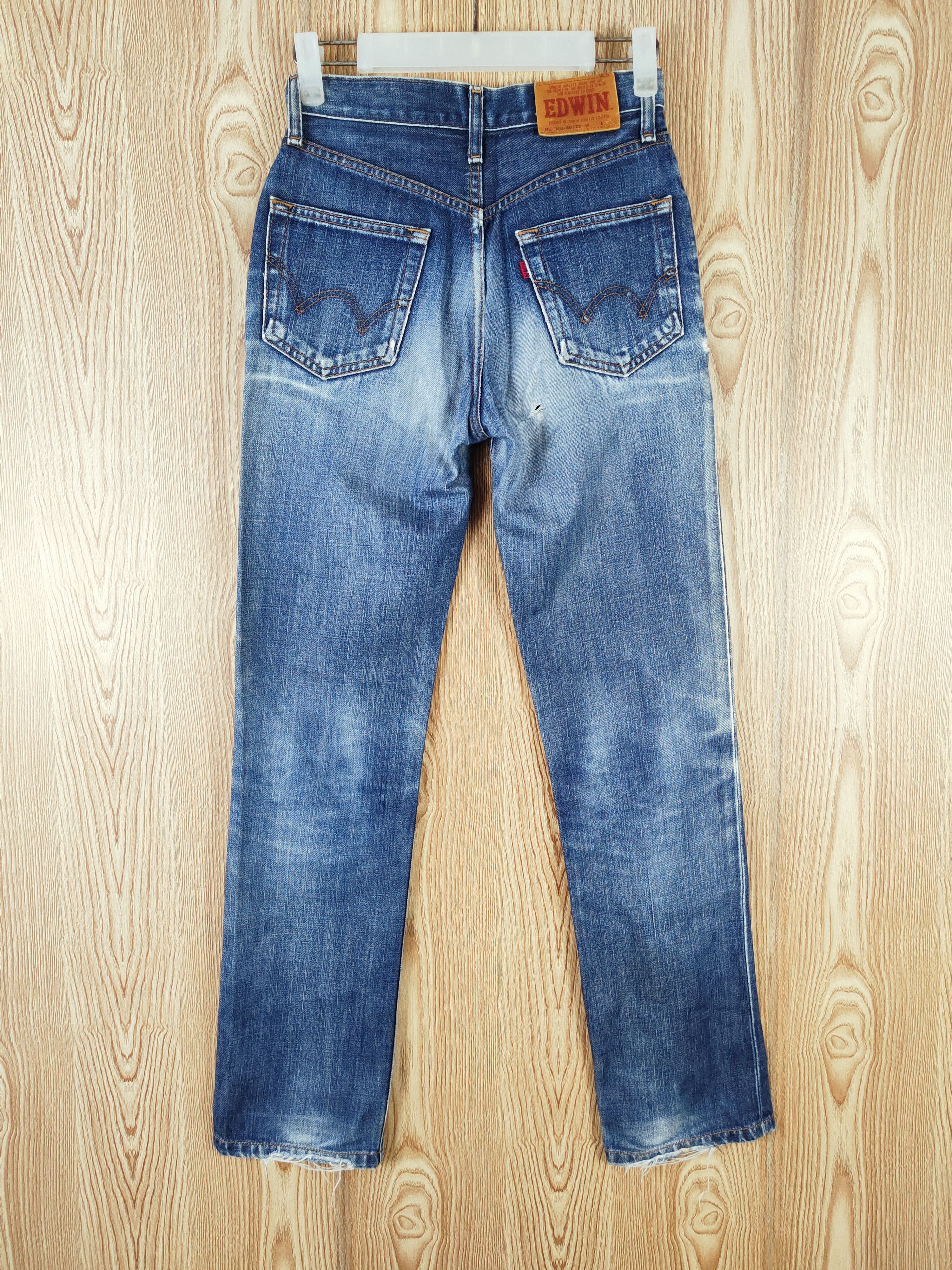 Edwin Edwin Blue Distressed Ripped Denim Jeans #W230 Size US 26 / EU 42 - 7 Thumbnail