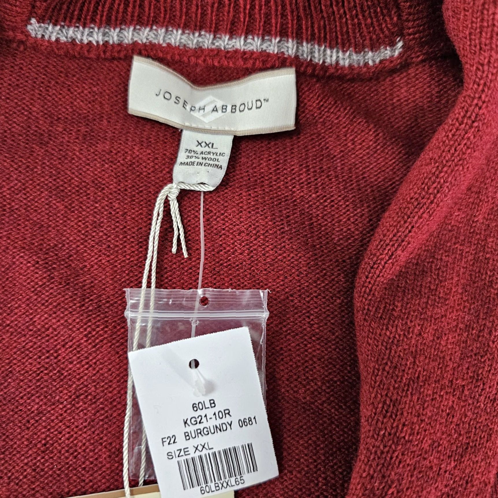 Joseph Abboud Joseph Abboud Sweater Mens 2XL Burgundy Shawl Collar Cable Knit Button Cardigan Mens Knitted Knit Solid Ribbed Cuff Hem Wool Acrylic 70/30 Size US XXL / EU 58 / 5 - 3 Thumbnail
