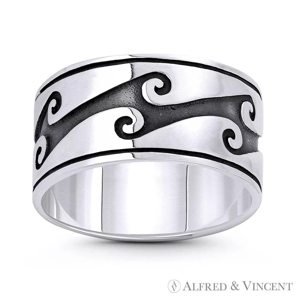 Other Wide Ring Swirl Pattern "Sea Wave" Beachbum Charm Size ONE SIZE - 1 Preview