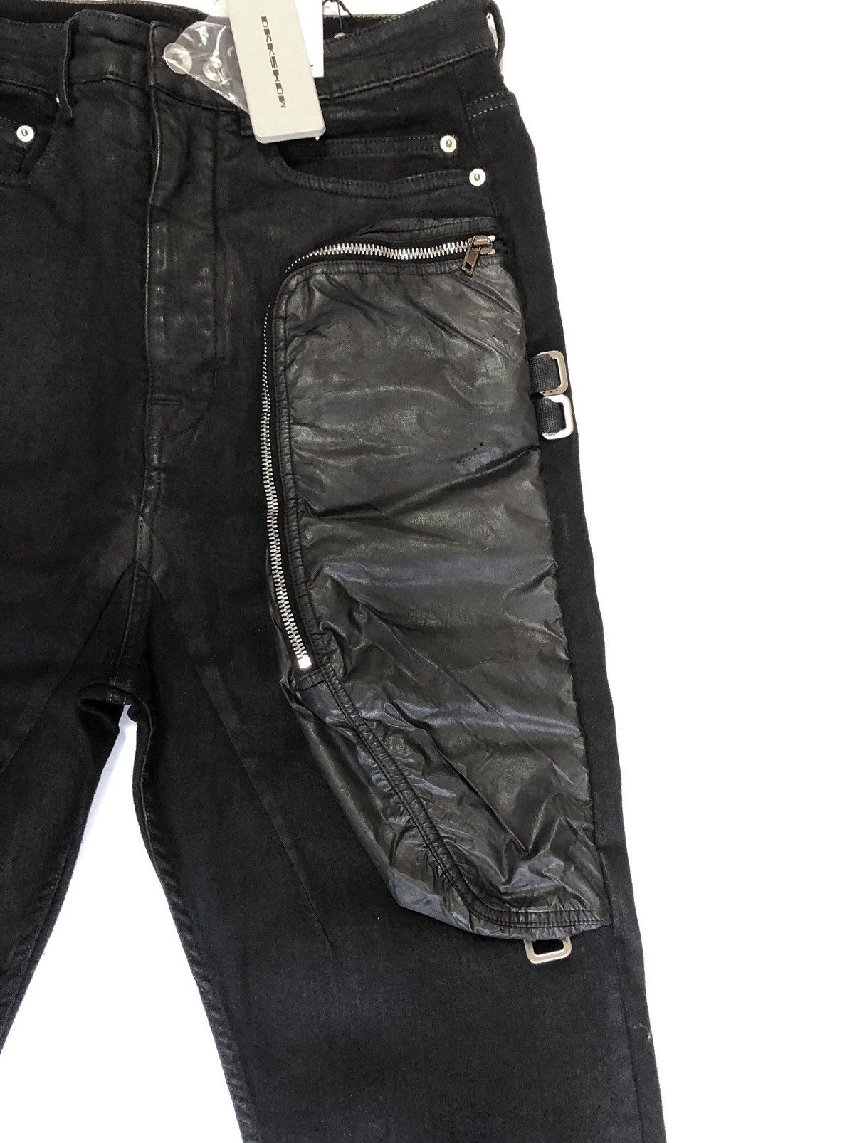 Rick Owens Drkshdw RICK OWENS DRKSHDW Black Denim Bladder Pant sz 33 Size US 33 - 2 Thumbnail