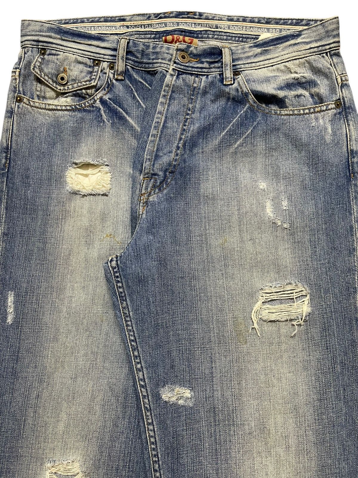 Dolce & Gabbana Vintage Dolce & Gabbana Blue Faded Wash Distressed Baggy Size US 34 / EU 50 - 4 Thumbnail