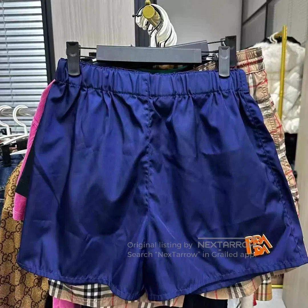 Prada Prada Blue Hem Logo Shorts. Size US 26 / EU 42 - 1 Thumbnail