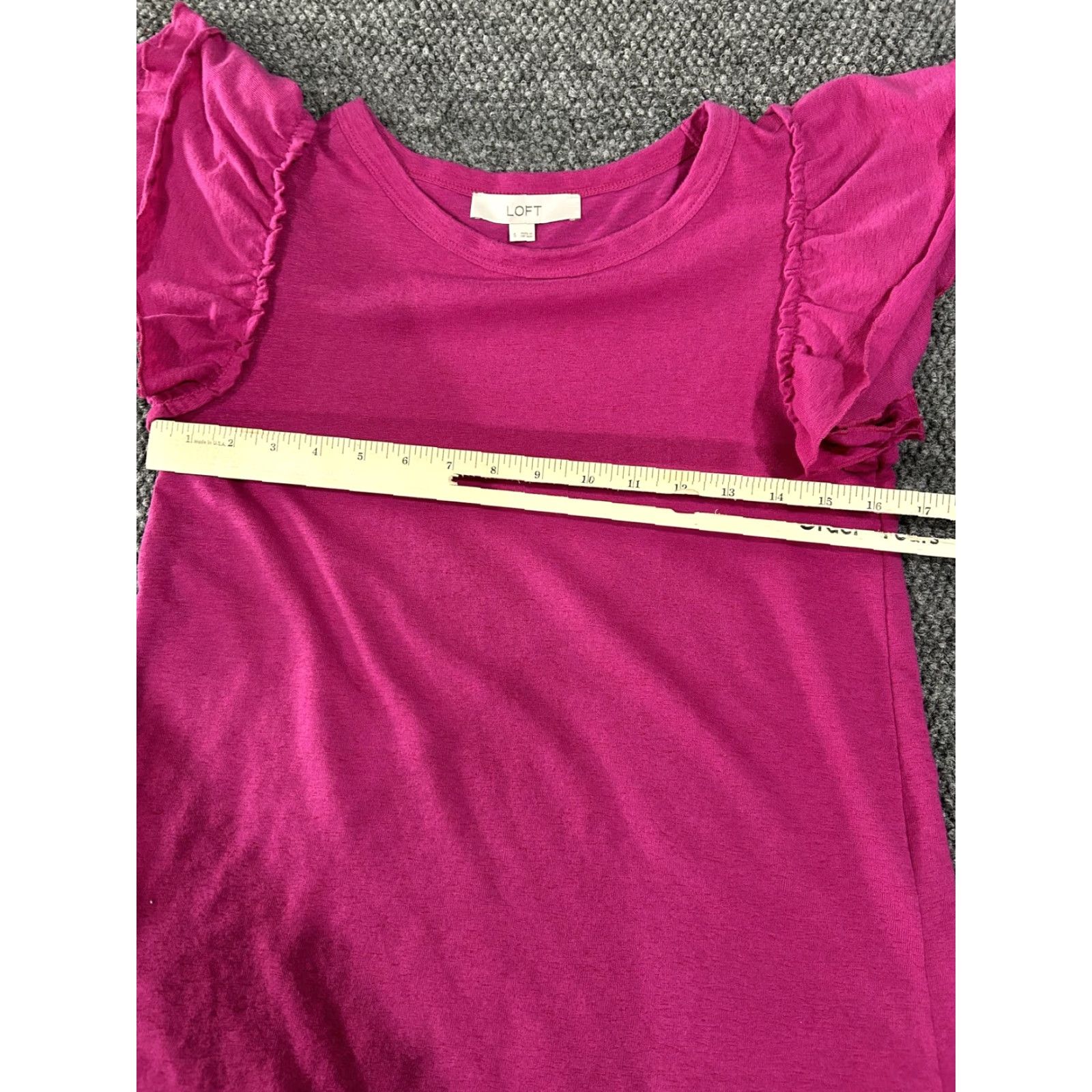 Loft Loft Shirt Womens Small Pink Flutter Sleeve Ruffle Crew Neck Casual Top Blouse Summer Size S / US 4 / IT 40 - 5 Thumbnail
