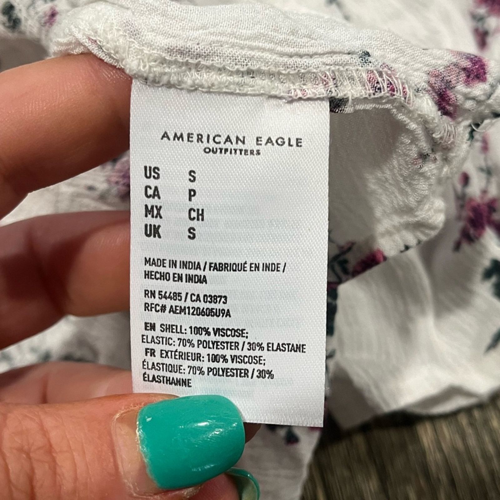 American Eagle Outfitters American Eagle Smocked Tie Scoop Neck 3/4 Sleeve White Size S / US 4 / IT 40 - 3 Thumbnail
