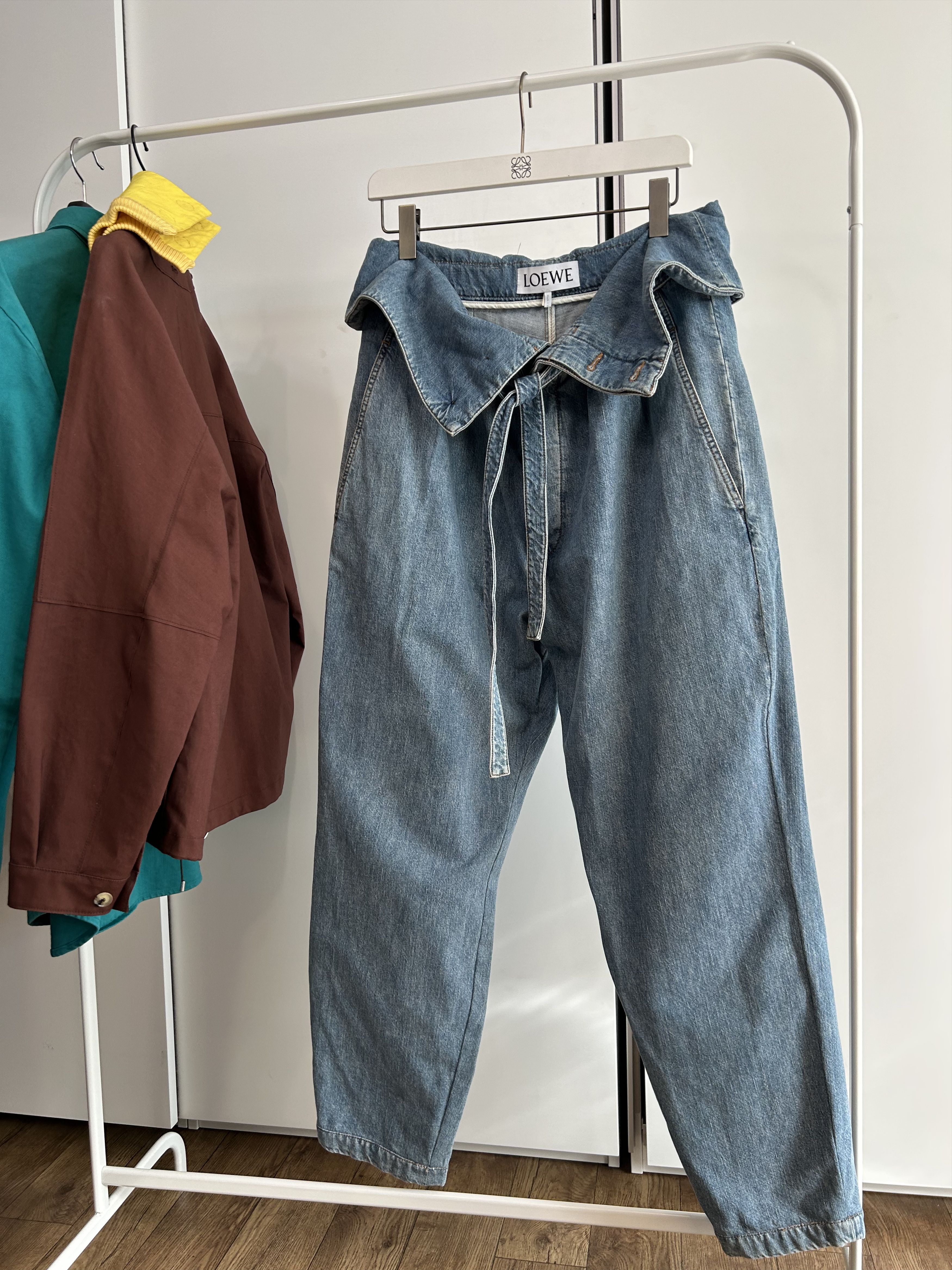 Loewe LOEWE Fold-Over Denim Pants Size US 34 / EU 50 - 1 Thumbnail