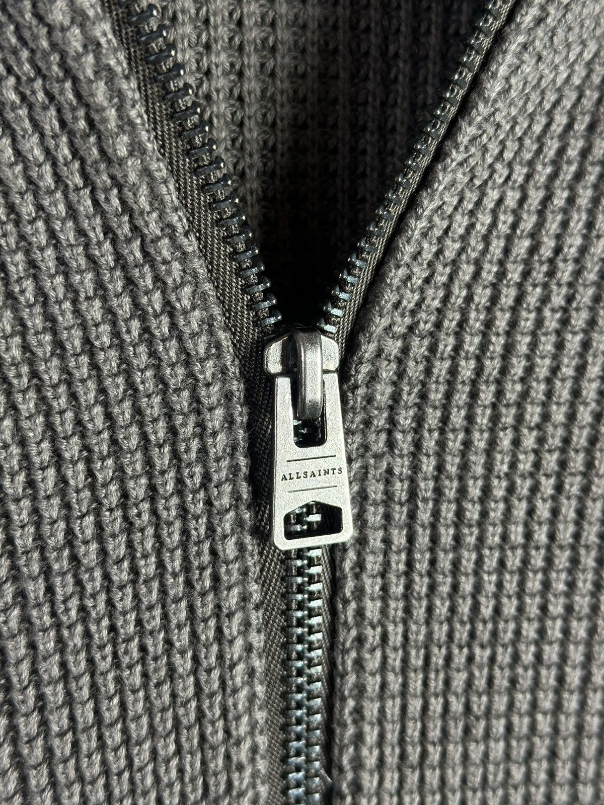 Allsaints All Saints Cotton Knitted Wells Full Zip Oversized Hoodie Size US S / EU 44-46 / 1 - 4 Thumbnail