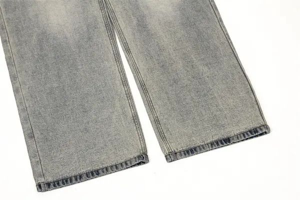 VIBE American washed men's loose distressed casual straight jeans Size US 32 / EU 48 - 6 Thumbnail