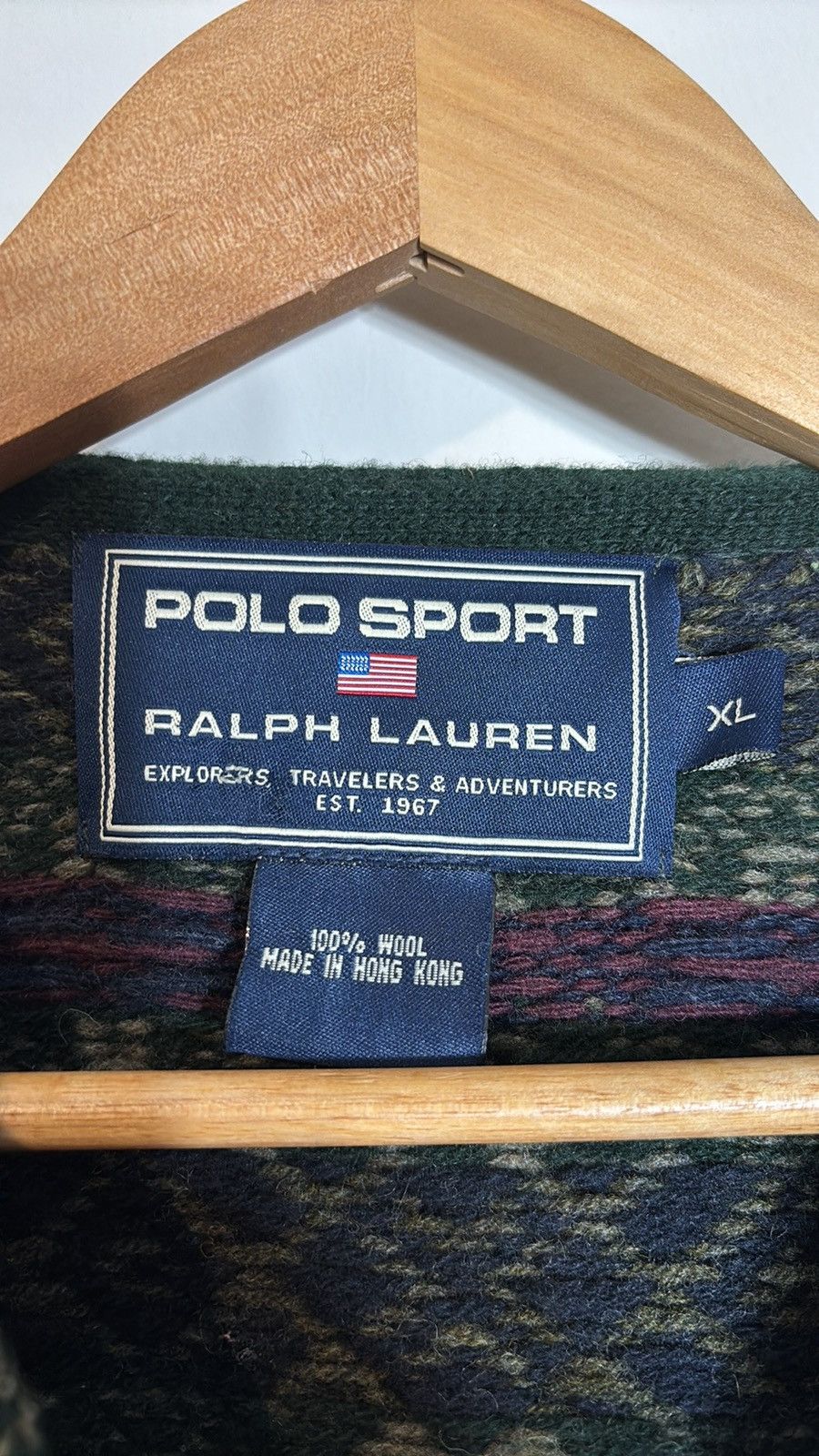 Polo Ralph Lauren × Vintage Vintage Polo Sport Fair Isle Wool Sweater Size US XL / EU 56 / 4 - 2 Thumbnail