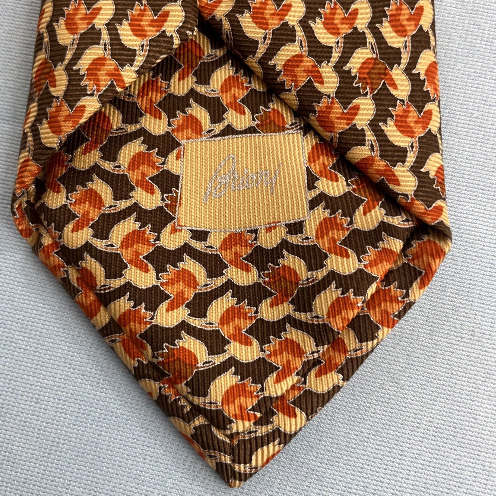 Brioni Brioni Silk Tie Men 3.5x62" Long Geometric Leaves Pattern Dress Business Necktie Size ONE SIZE - 5 Thumbnail