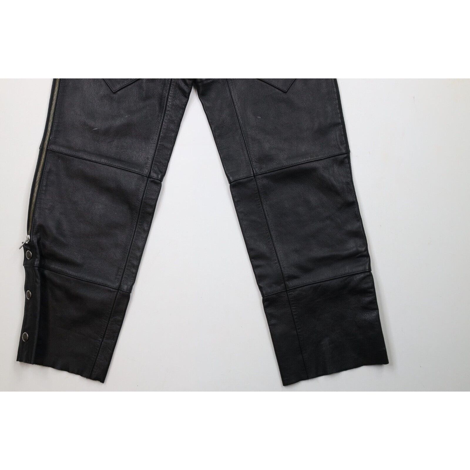 Harley Davidson × Vintage Vintage 90s Harley Davidson Distressed Leather Chaps Pants Size 26" / US 2 / IT 38 - 4 Thumbnail