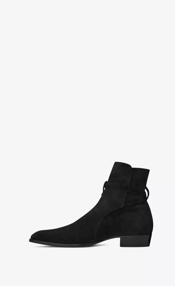 Saint Laurent Paris o1bcso1str1224 Wyatt Jodhpur Boots In Suede in Black Size US 7.5 / EU 40-41 - 2 Thumbnail