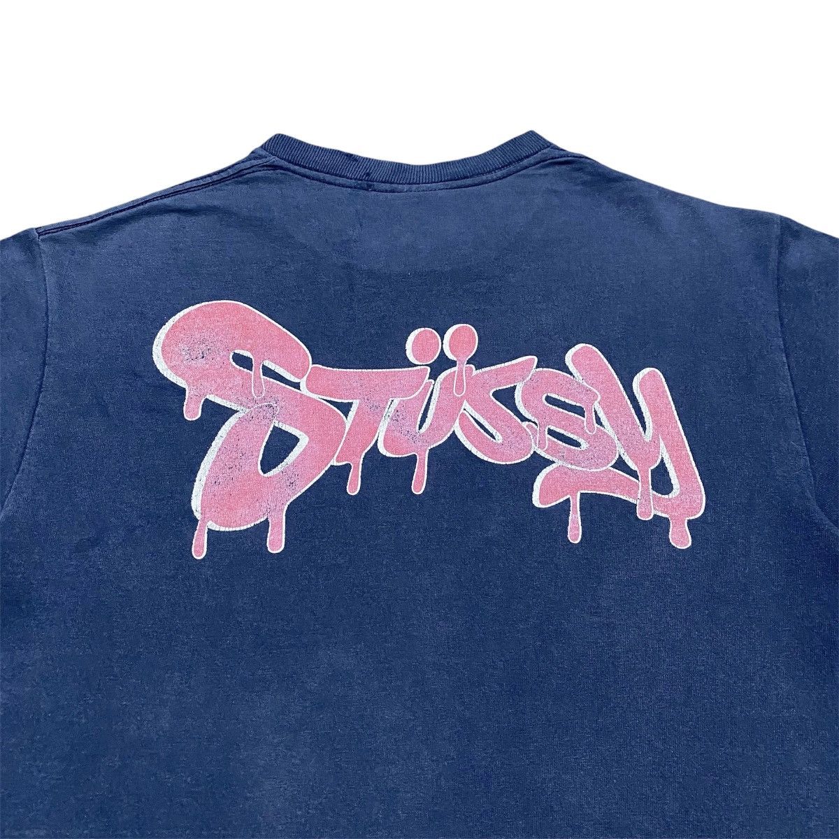 Stussy × Vintage Rare‼️🔥Vintage Stussy Paint Design SpellOut T-Shirt Size US XS / EU 42 / 0 - 7 Thumbnail