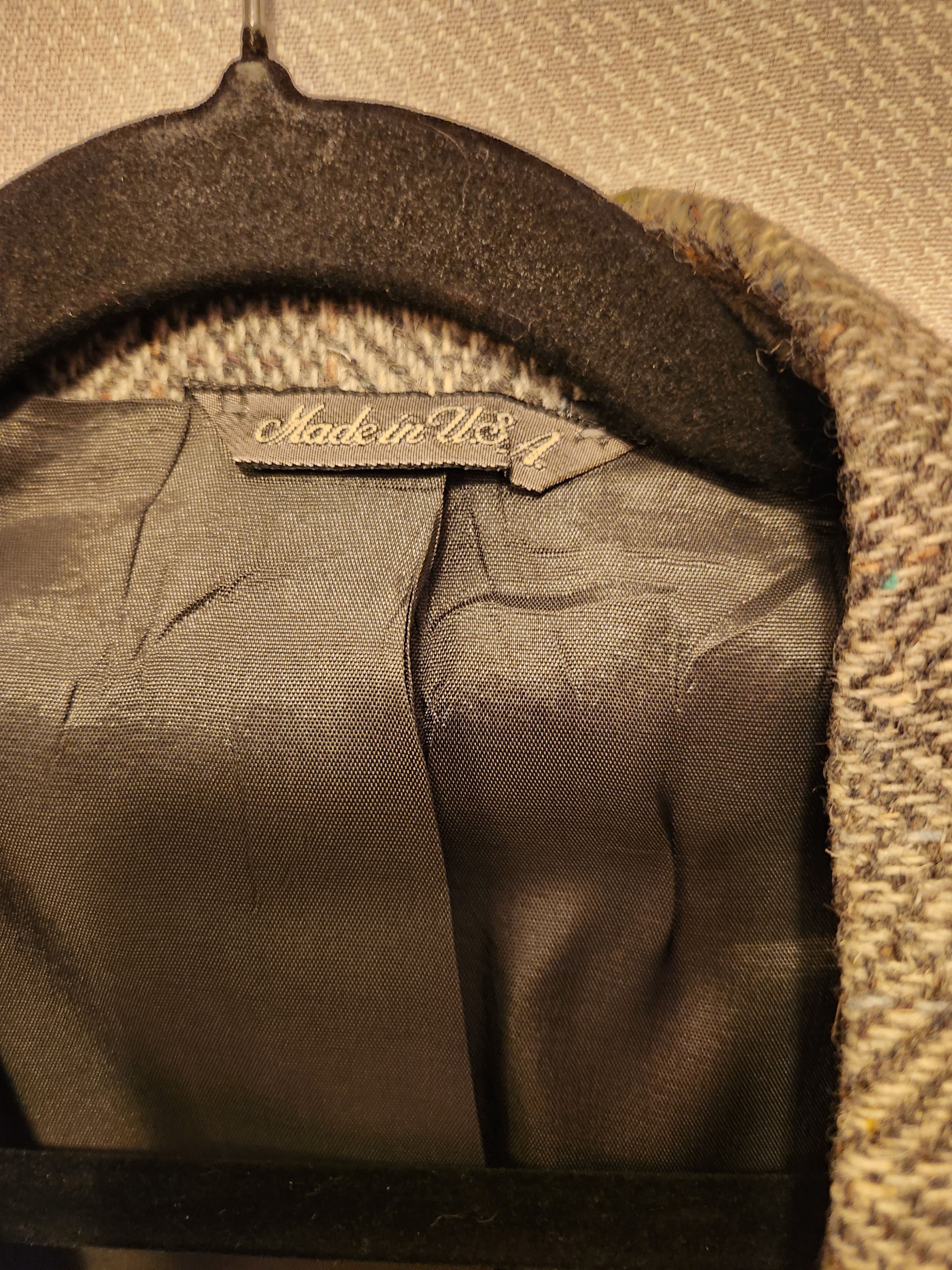 Levi's Vintage 70's Gray Herringbone Tweed Blazer Size 42L - 4 Thumbnail