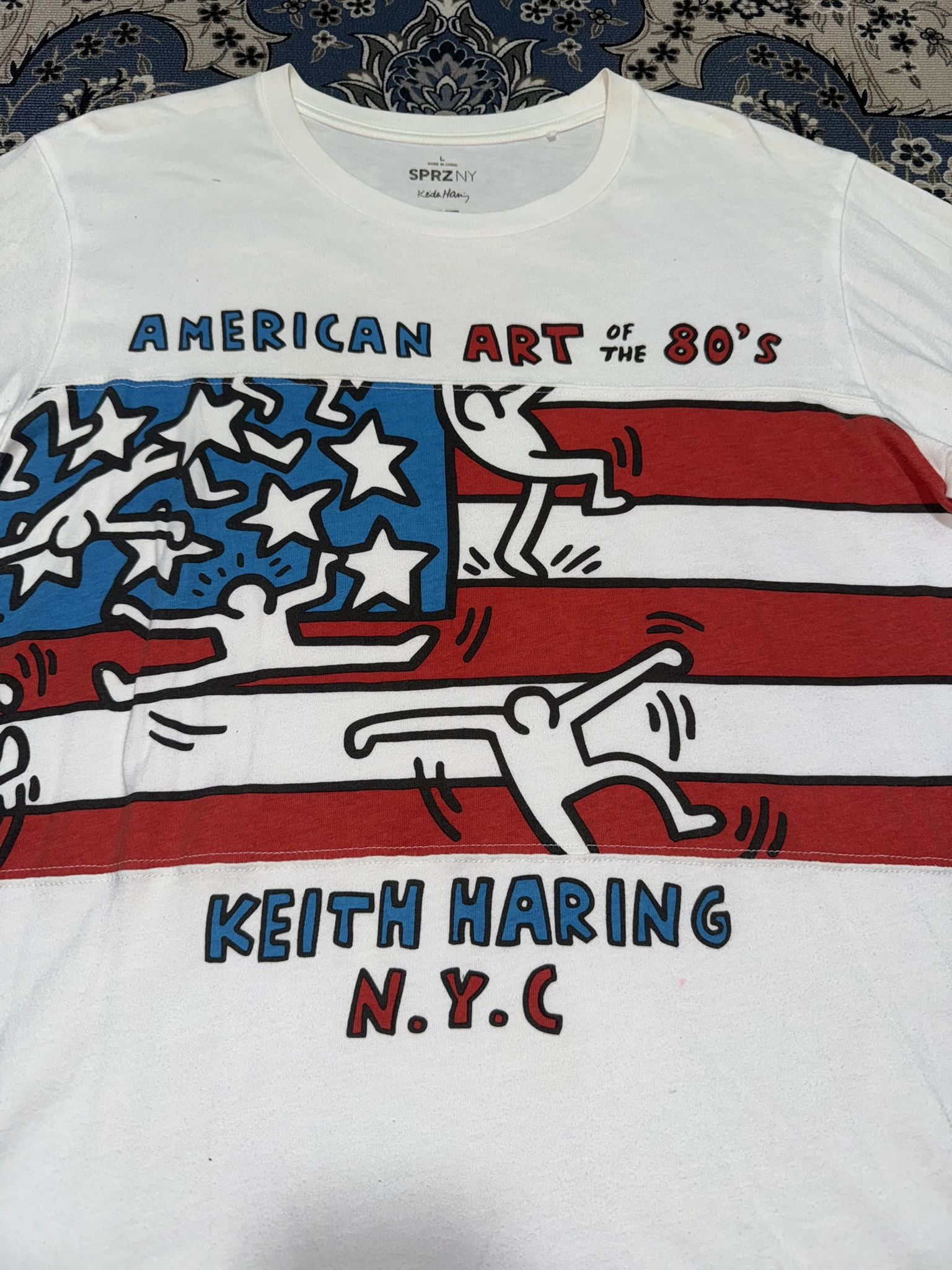 Keith Haring × Vintage Vintage Keith Hiring Overprint T shirt Size US L / EU 52-54 / 3 - 2 Thumbnail
