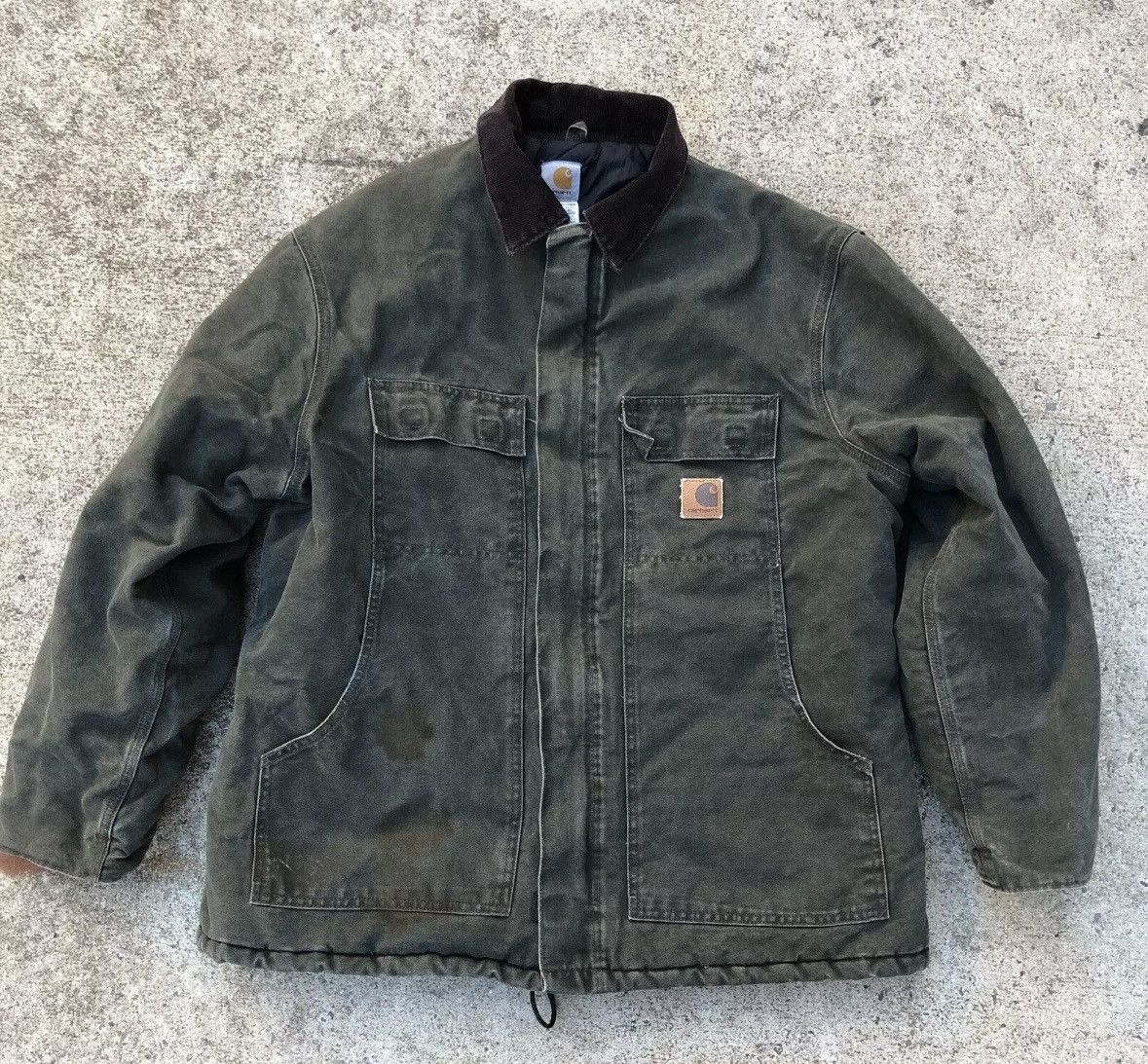 Carhartt Jacket Mens Green C26 MOS Canvas Arctic Quilt