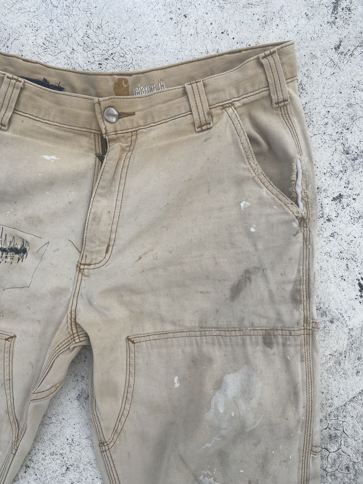 Carhartt Carhartt Distressed Vintage Beige 34x30 Size US 34 / EU 50 - 2 Thumbnail