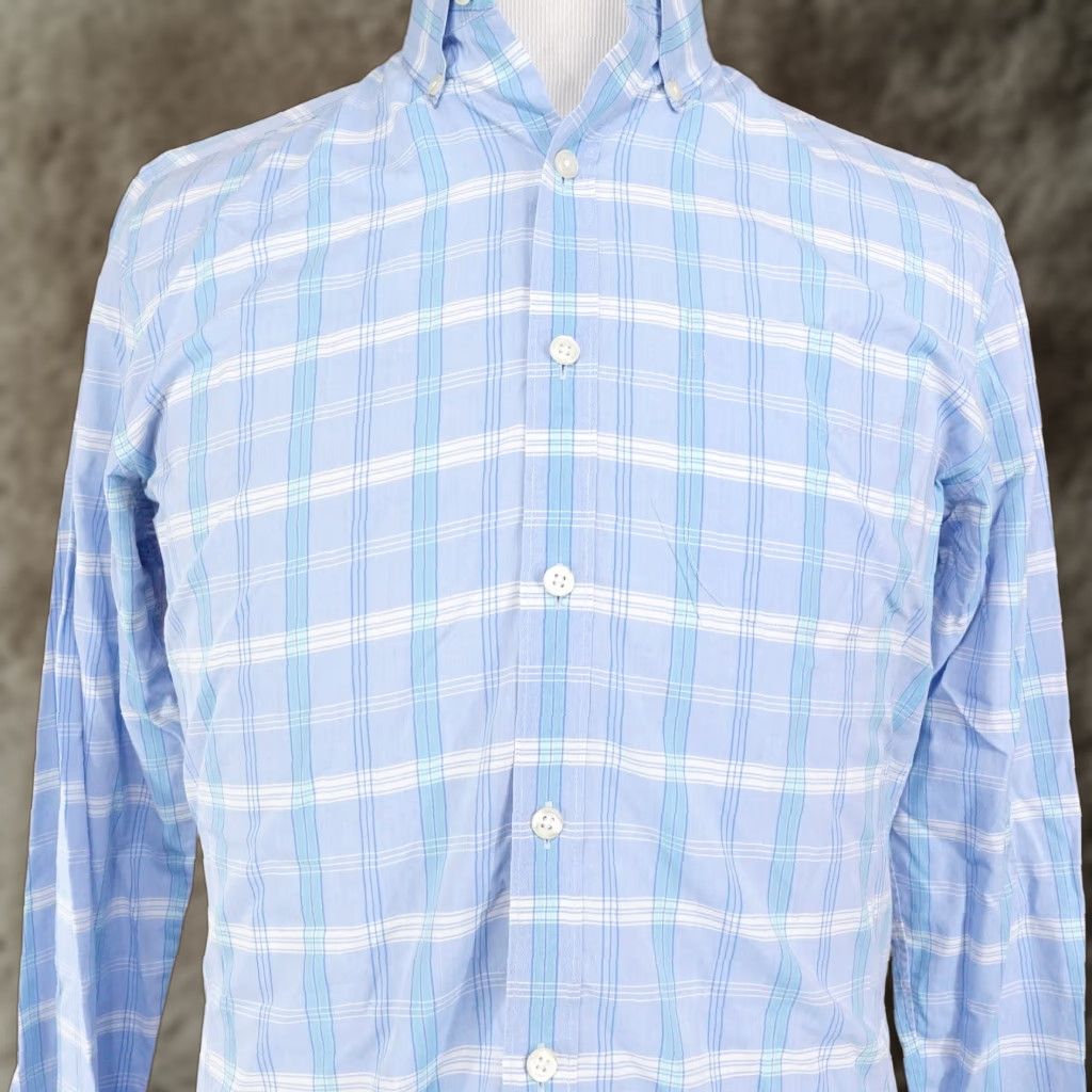 Bonobos VINTAGE BONOBOS Men's Slim Fit Blue Plaid Button-Up Shirt Size M Medium Casual Business Formal Wedding Size US M / EU 48-50 / 2 - 1 Thumbnail