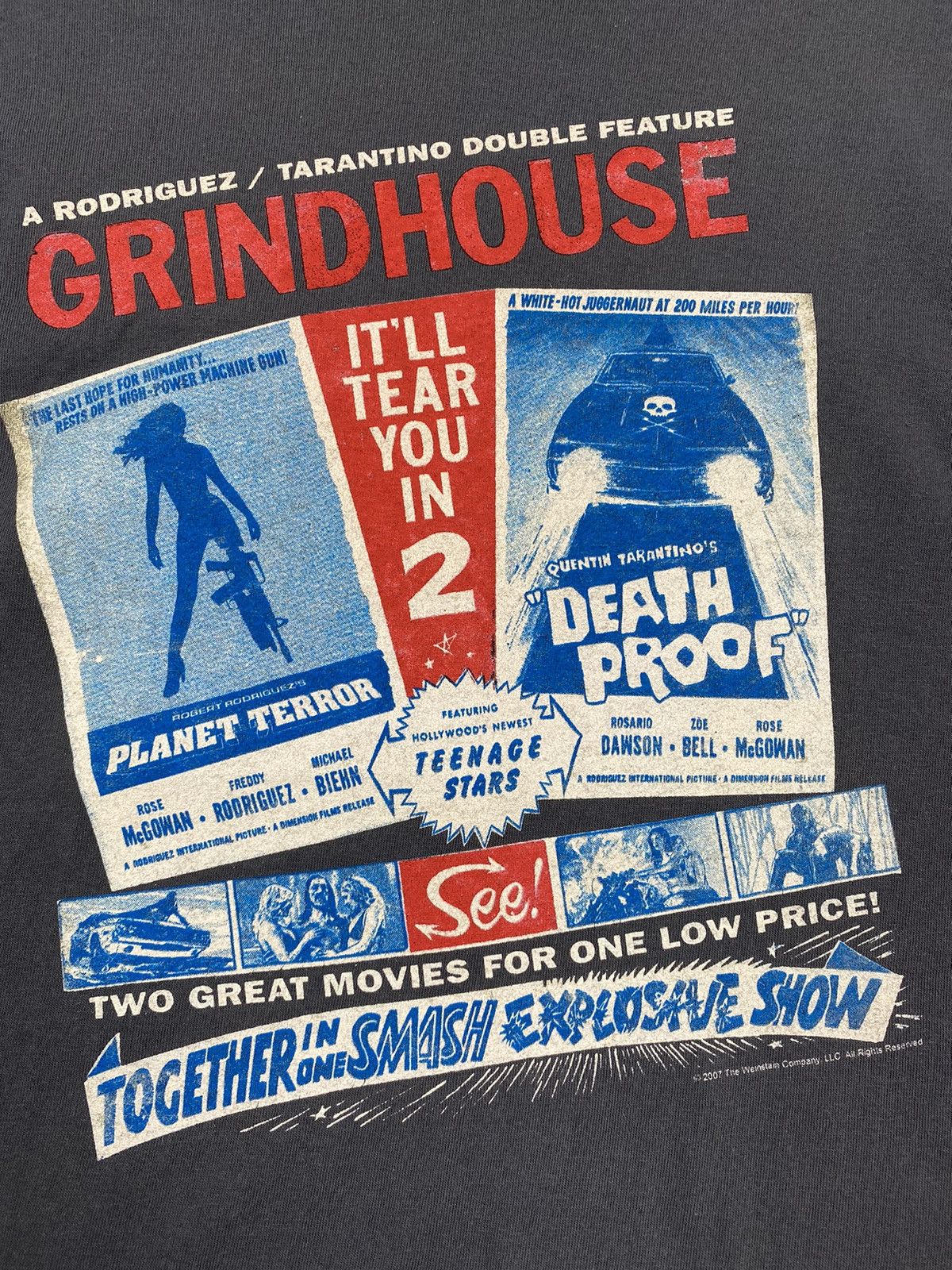 Vintage 2007 Rodriguez&Tarantino Grindhouse Movie Promo Graphic Tee Size US XL / EU 56 / 4 - 4 Thumbnail