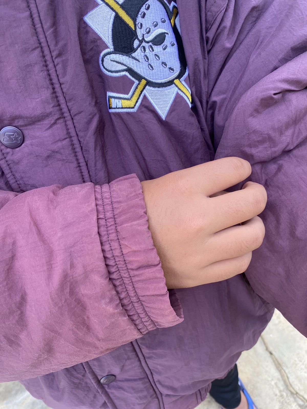 NHL Vintage Oversizes Starter Mighty Ducks Bomber Jacket Size US L / EU 52-54 / 3 - 8 Thumbnail