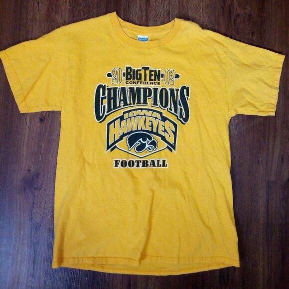NCAA Vintage Iowa Hawkeyes Football Big 10 Champions 2002 T-Shirt Size US L / EU 52-54 / 3 - 2 Thumbnail