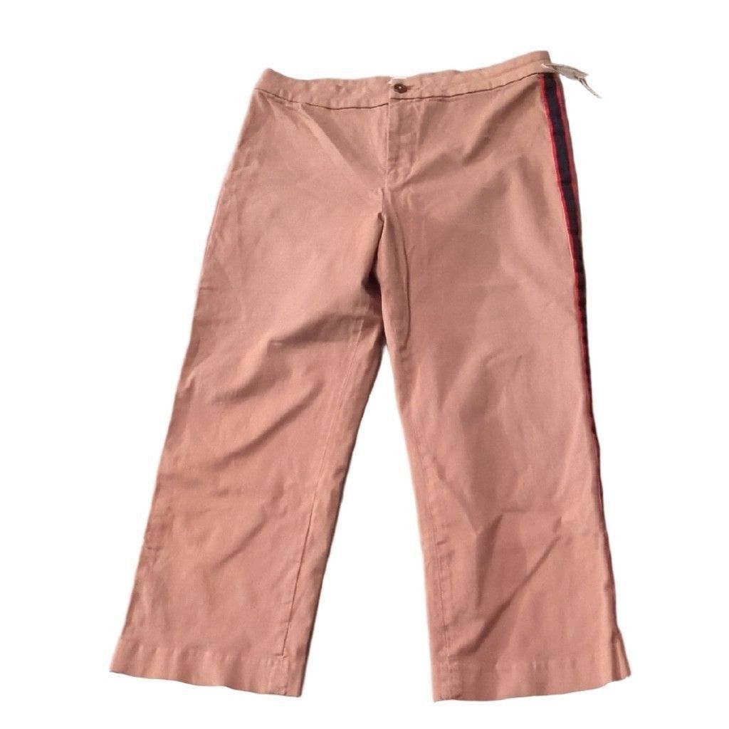 Lila Ryan Camel The Kit Side Stripe Crop Trousers Size 12