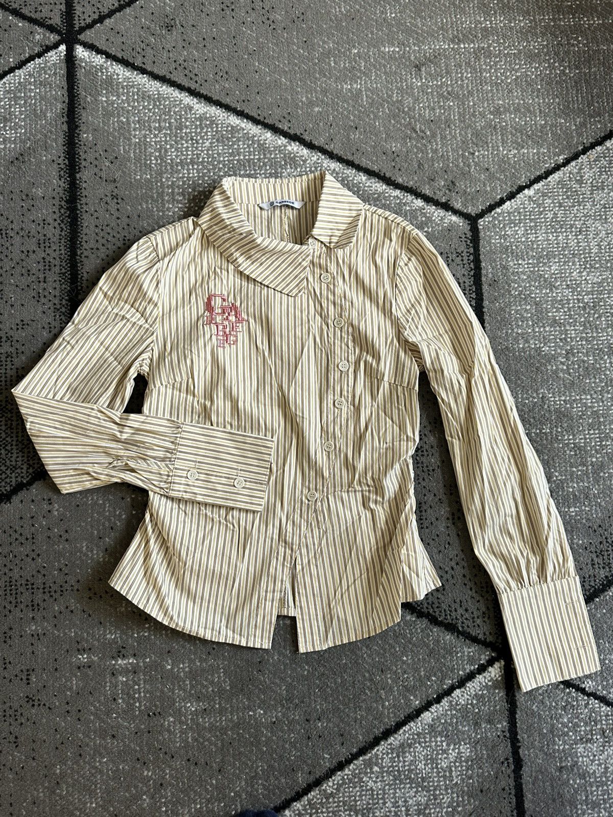 Japanese Brand GARBEGE STRIPED BUTTON UP Size S / US 4 / IT 40 - 1 Thumbnail