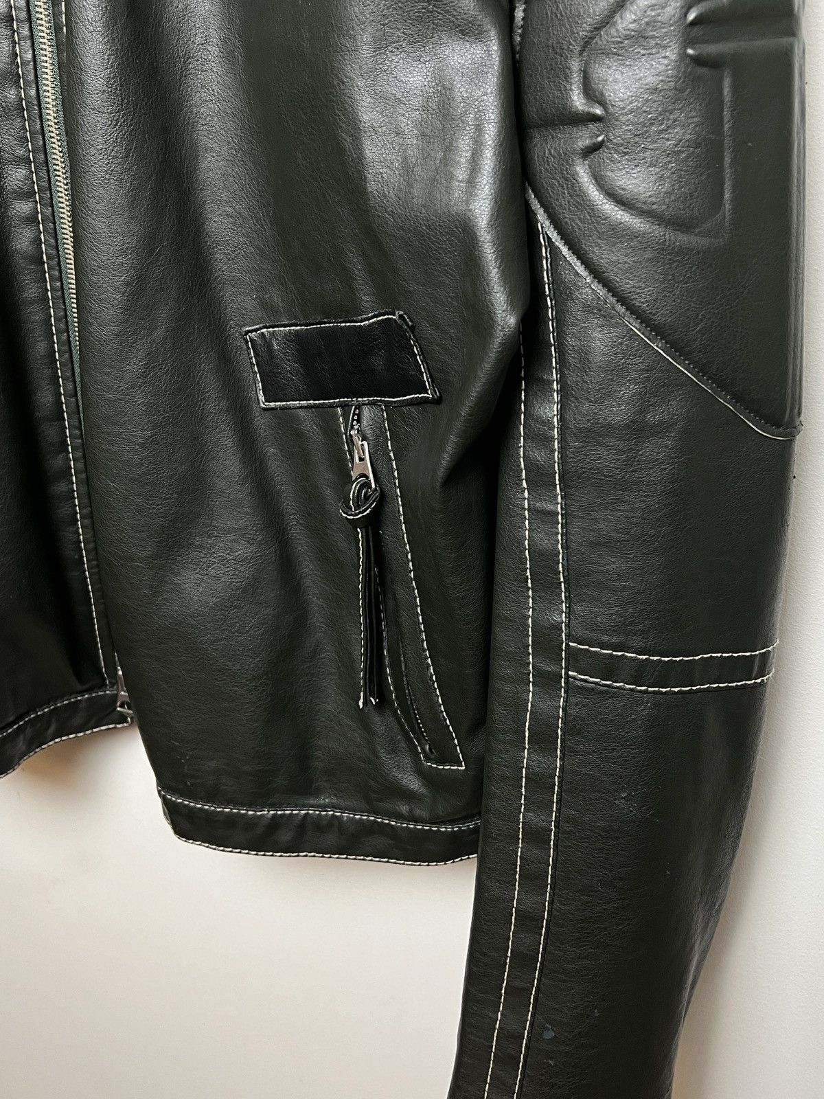 Giorgio Armani armani y2k archive eco-leather panelled moto jacket Size US L / EU 52-54 / 3 - 3 Thumbnail
