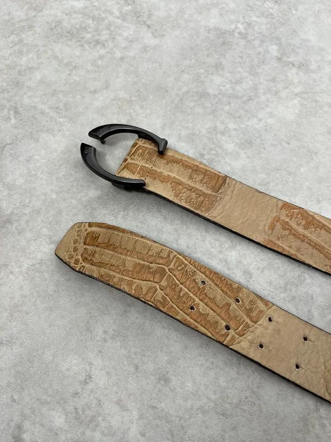 Just Cavalli 2000s Cavalli Beige Crocodile Effect Leather Belt Size ONE SIZE - 4 Thumbnail
