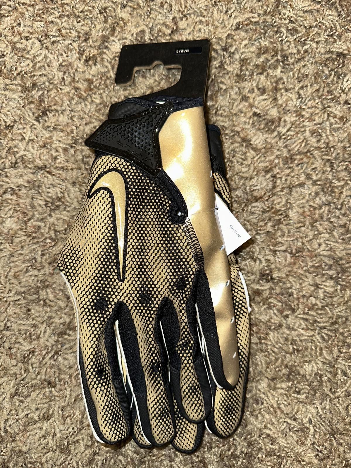 Nike Nike Vapor Jet 7.0 Football Gloves Black Gold Size ONE SIZE - 1 Thumbnail