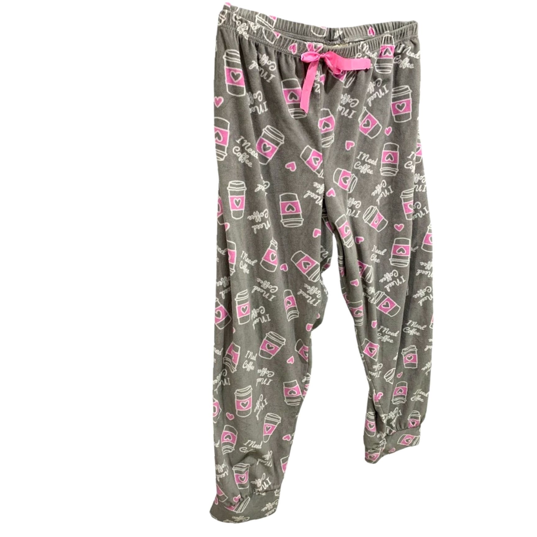 Vintage VINTAGE Bobbie Brooks Sleepwear PJ Pants Women 3X Plus Gray Coffee Print Jogger 3X Womens Lounge Pants Coffee Size 40" / US 18 - 3 Thumbnail