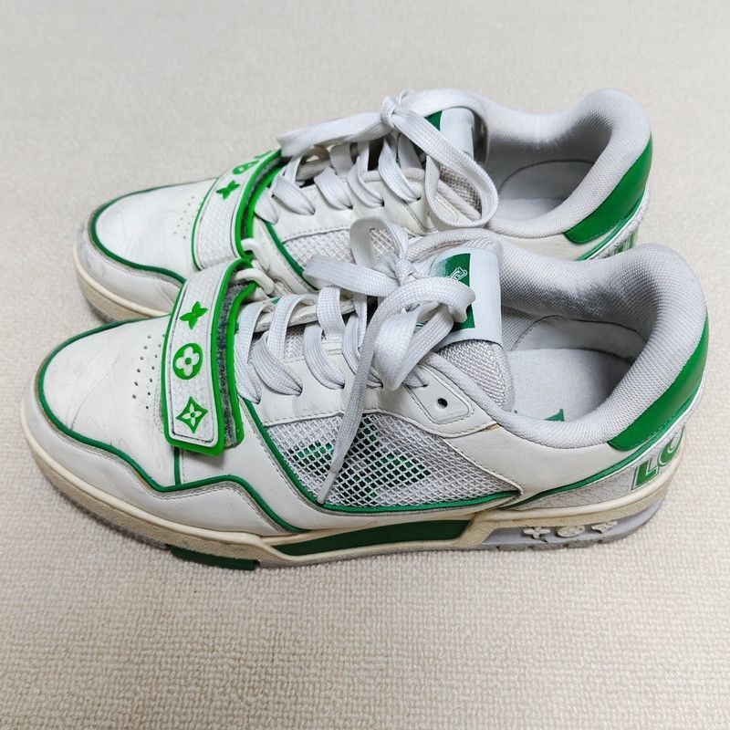 Louis Vuitton Louis Vuitton Green and White Trainer Sneakers Size US 8 / IT 38 - 1 Thumbnail