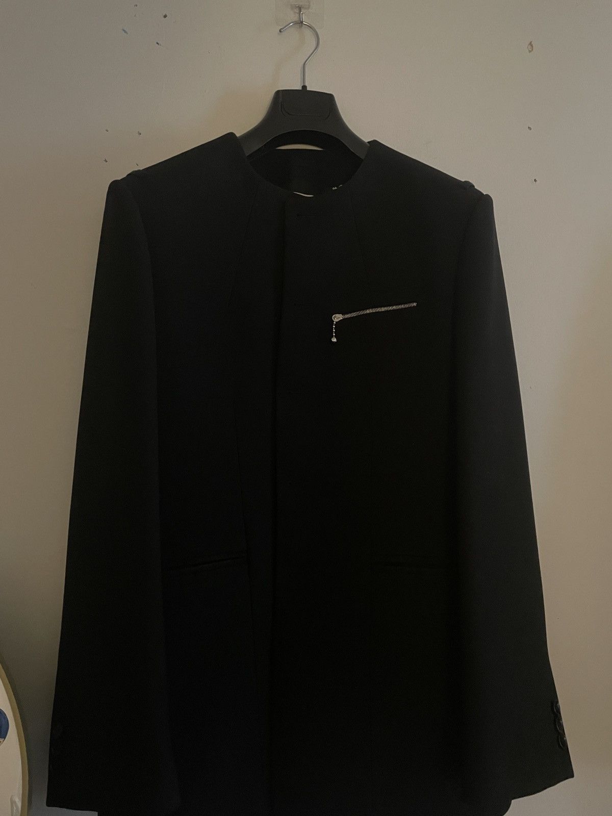 Burberry Burberry Black Collarless Blazer Size 50R - 3 Thumbnail