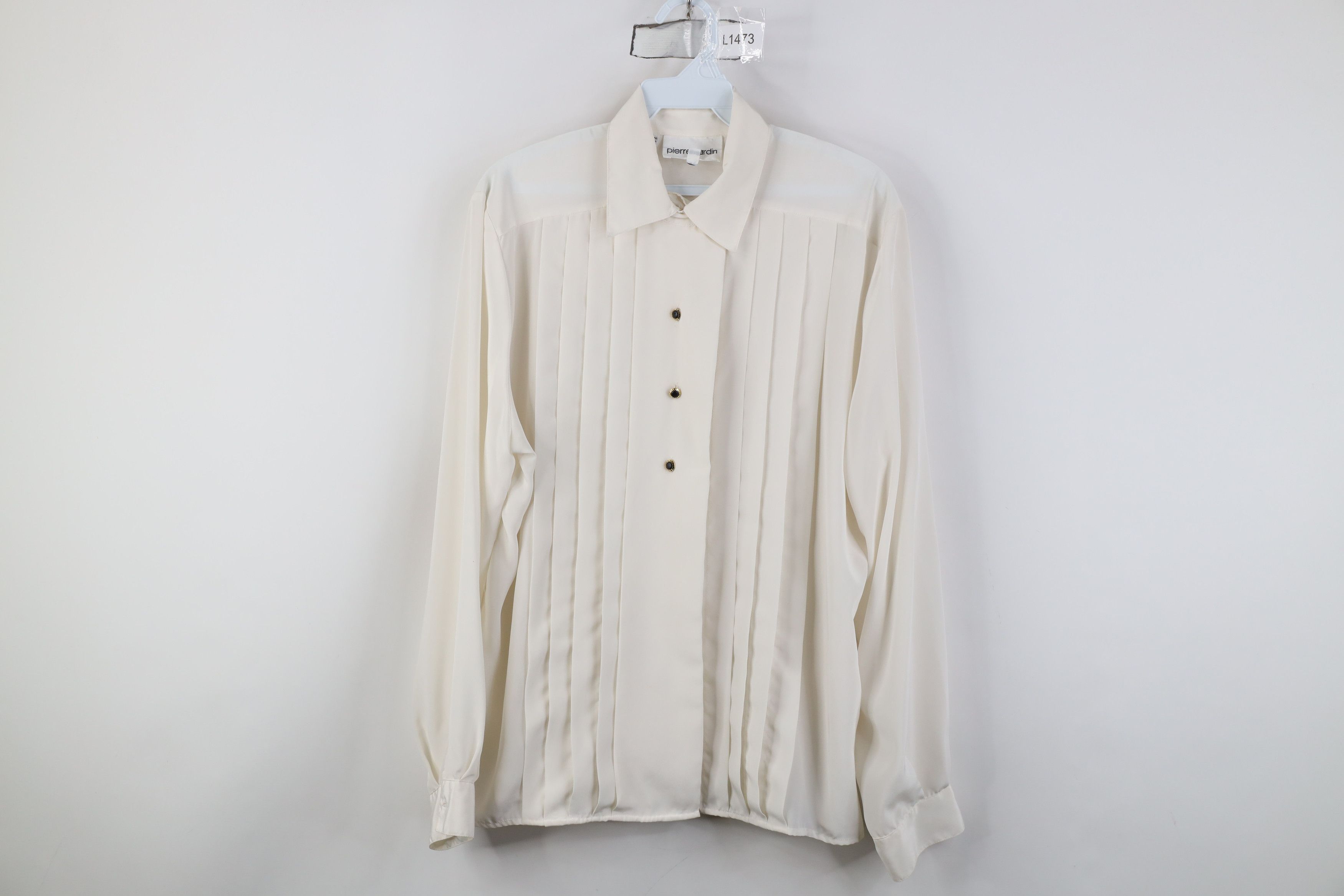 Pierre Cardin Vintage 80s 90s Pierre Cardin Ruffled Button Shirt White Size XL / US 12-14 / IT 48-50 - 1 Thumbnail