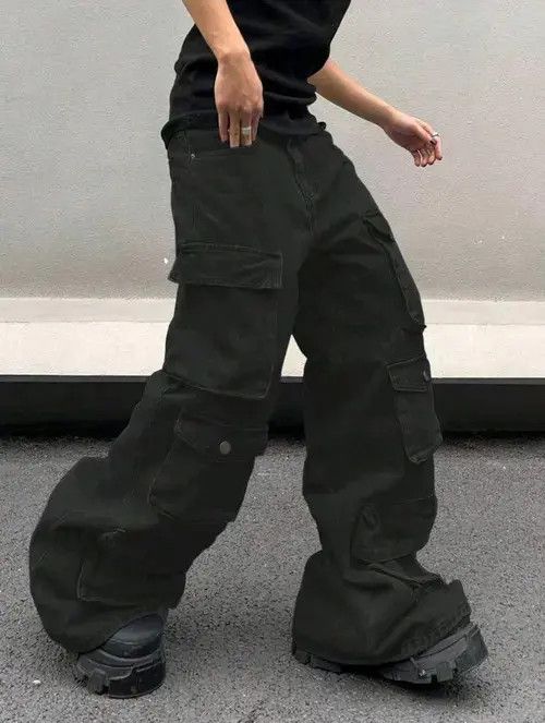 Jean Multi Pocket Oversized Baggy Cargo Jeans Size US 34 / EU 50 - 3 Thumbnail