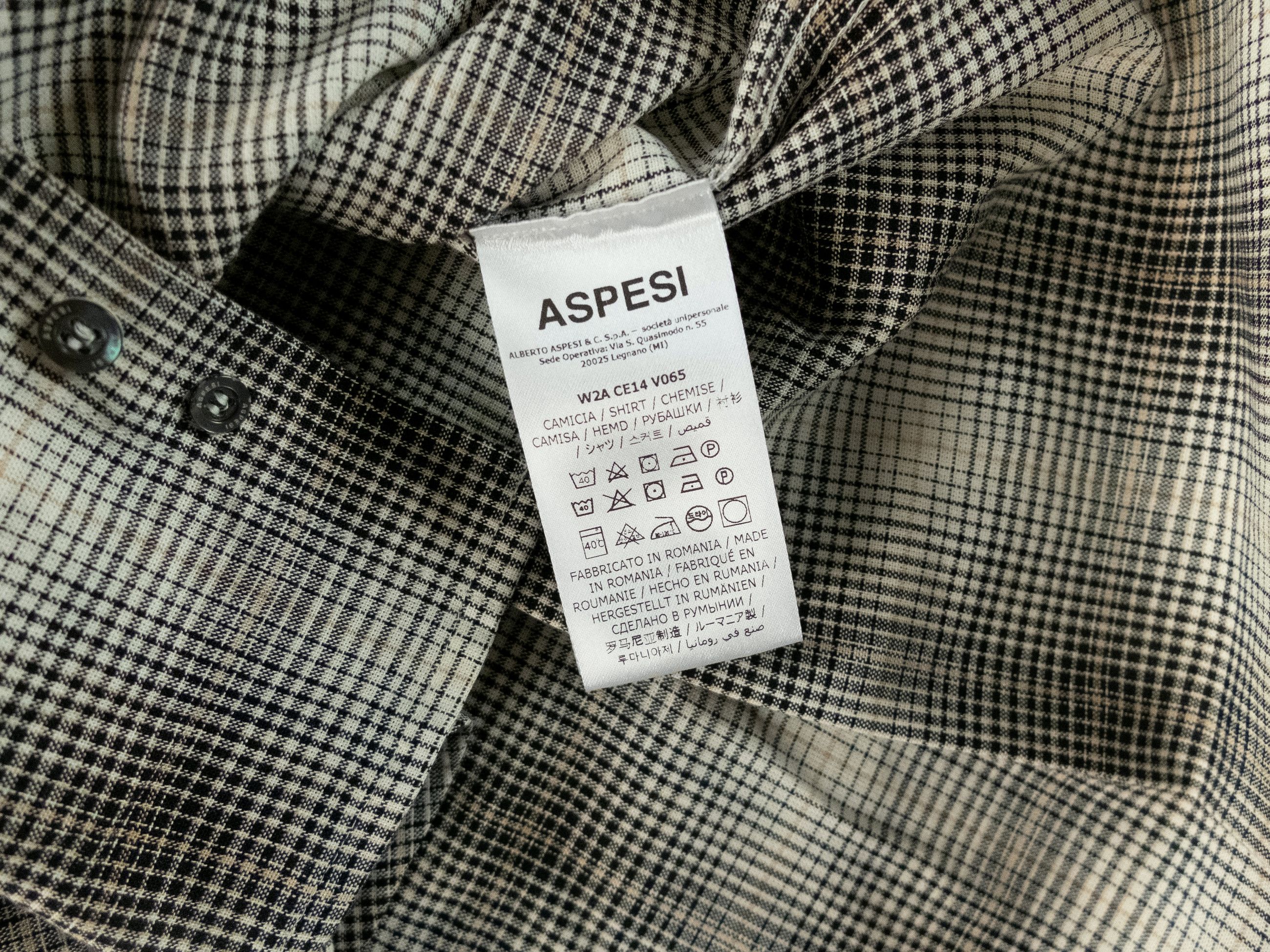 Aspesi ASPESI beige regular fit glencheck plaid button-down shirt Size US L / EU 52-54 / 3 - 7 Thumbnail