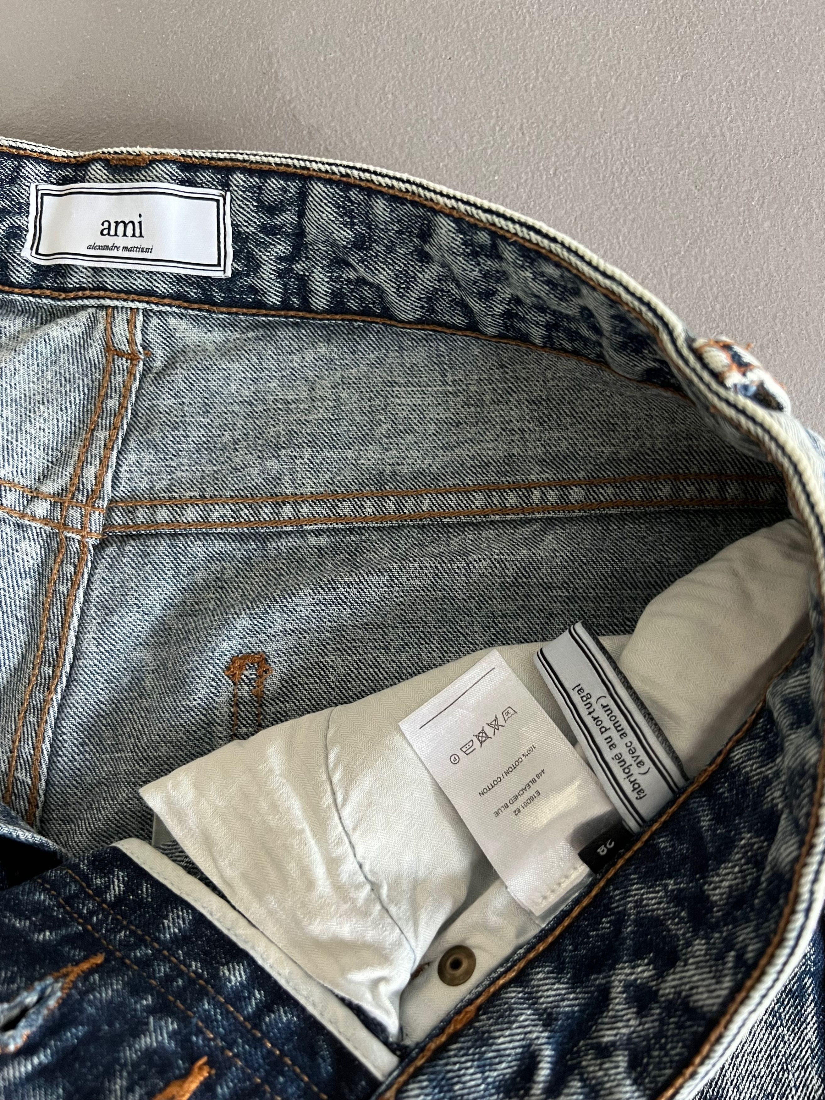 AMI AMI Alexandre Mattiussi Acid Wash Bleached Jeans Size US 28 / EU 44 - 4 Thumbnail