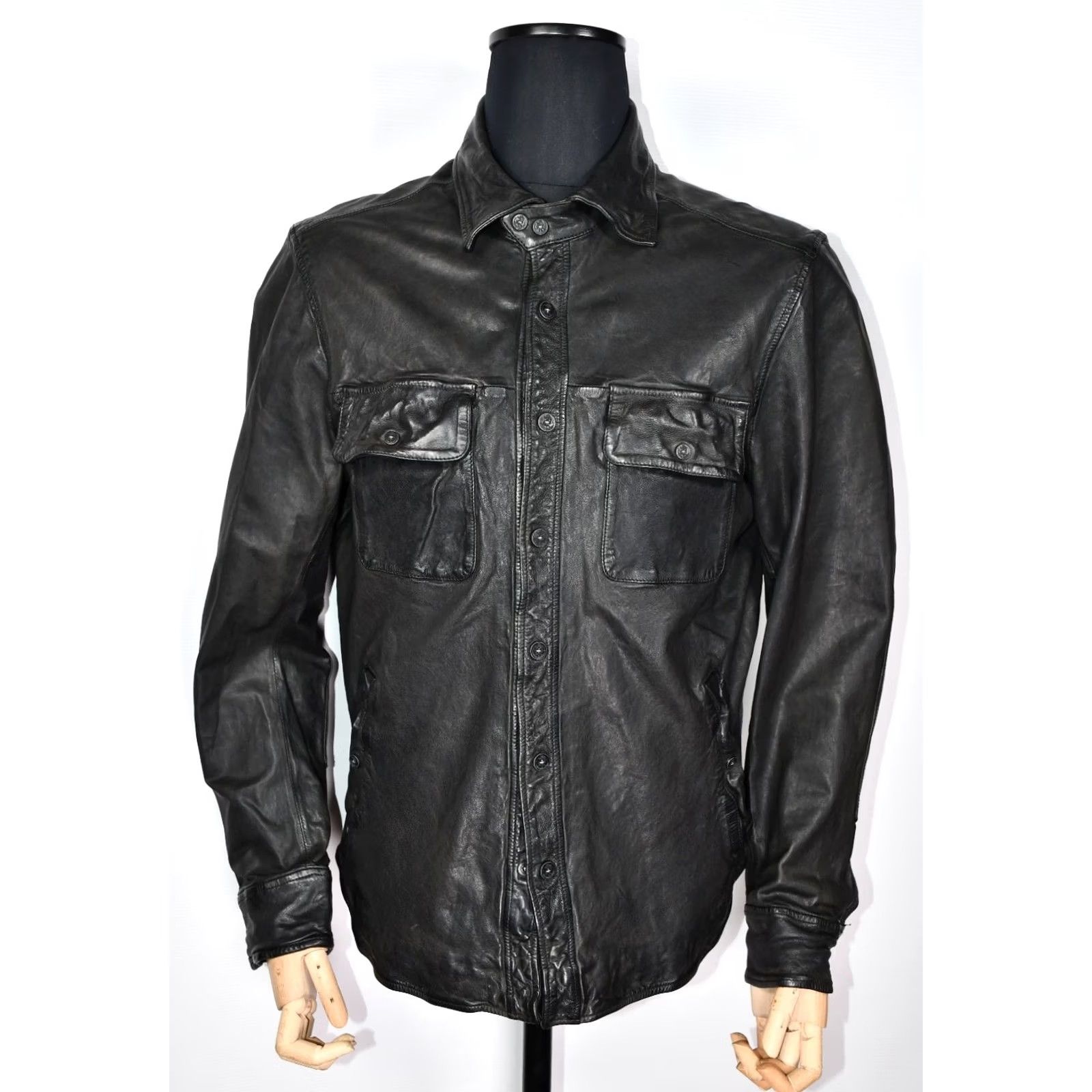 Polo Ralph Lauren Polo Ralph Lauren Black Leather Shirt Jacket Men's Size M Size US M / EU 48-50 / 2 - 2 Thumbnail