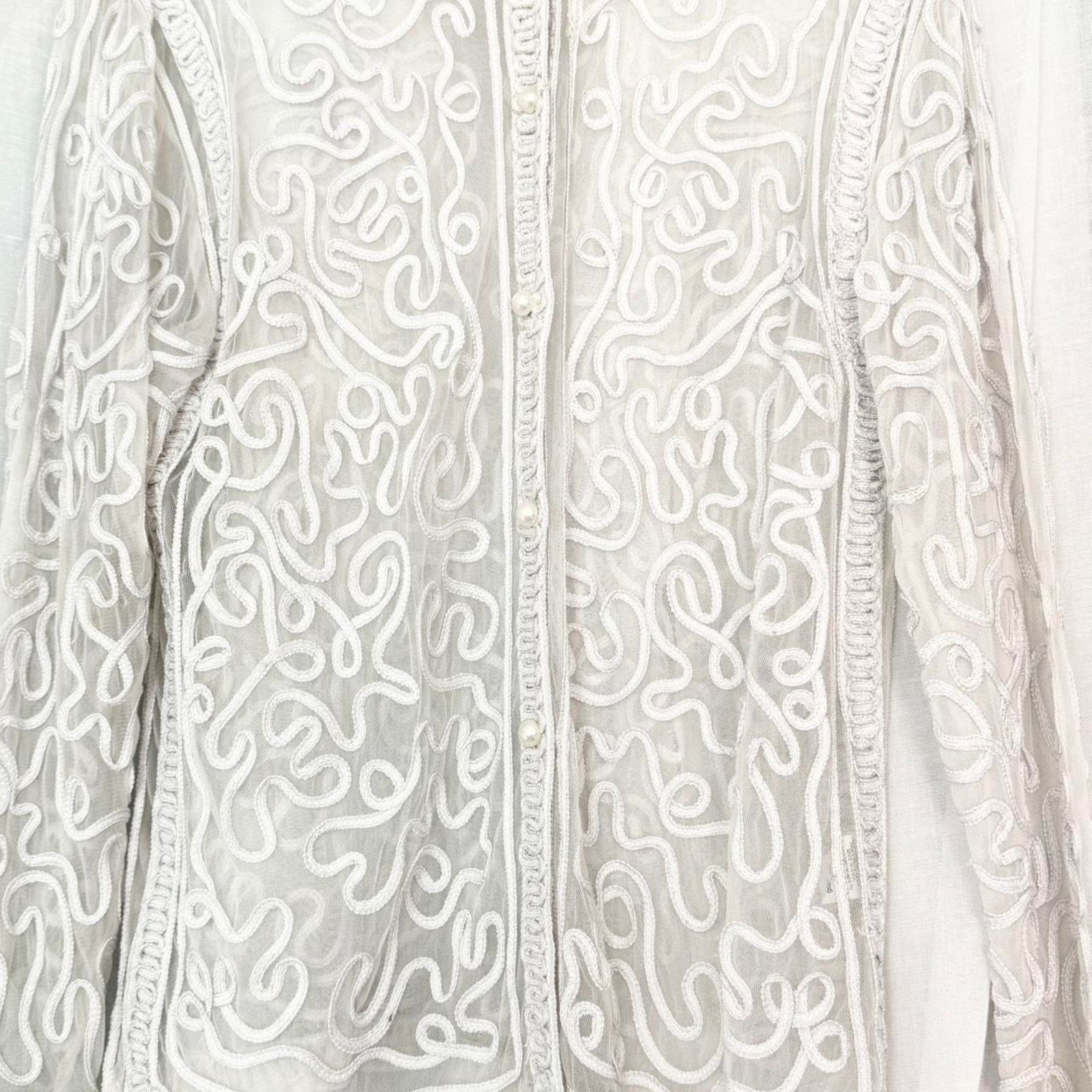 Vintage ✦ SHEER EMBROIDERED LACE JACKET ✦ Size L / US 10 / IT 46 - 3 Thumbnail