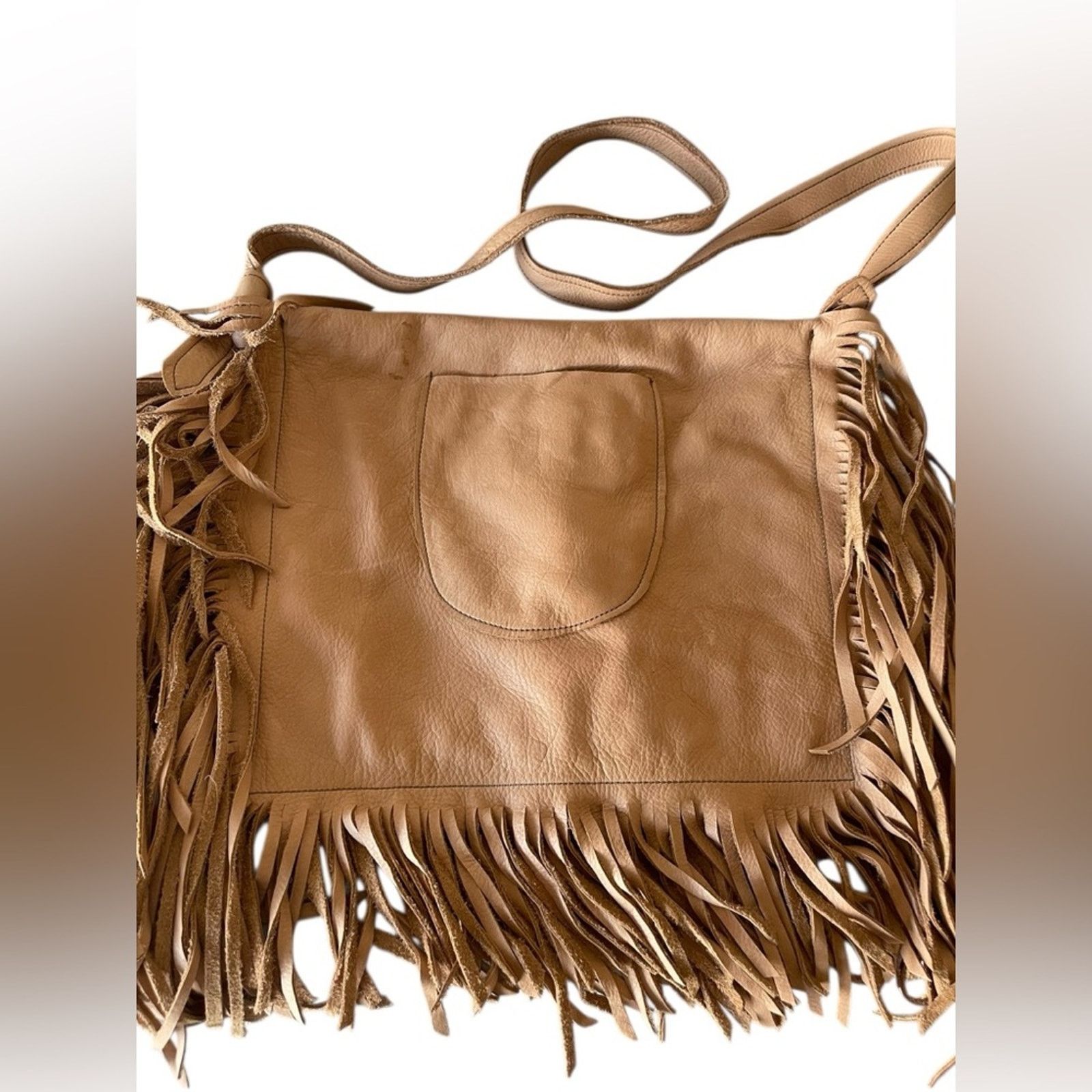 Other McIntire Saddlery Fringed Tan Leather Shoulder Bag Size ONE SIZE - 5 Thumbnail