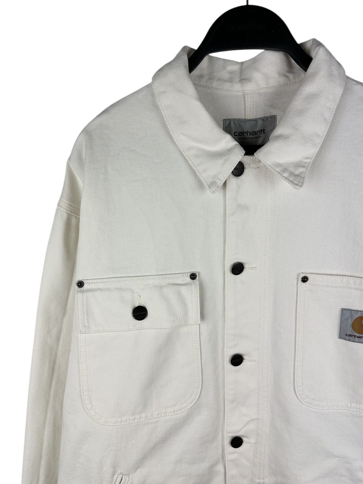 Carhartt Wip Carhartt WIP Saledo White Chore Jacket Canvas Button Front Size US XL / EU 56 / 4 - 2 Thumbnail