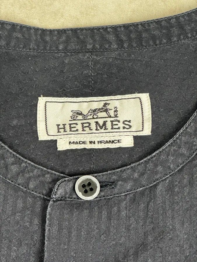 Hermes SS2002 Hermès Navy Mao Shirt Size US M / EU 48-50 / 2 - 10 Thumbnail