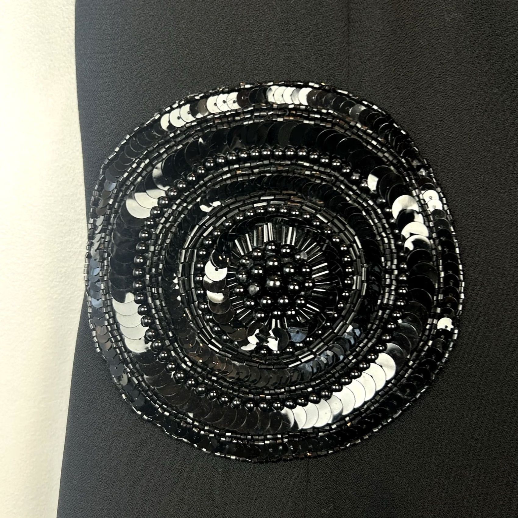 Vintage VINTAGE Warren Petites Dress Womens 8 80s Black Sequin Knee Cocktail Event Size M / US 6-8 / IT 42-44 - 6 Thumbnail