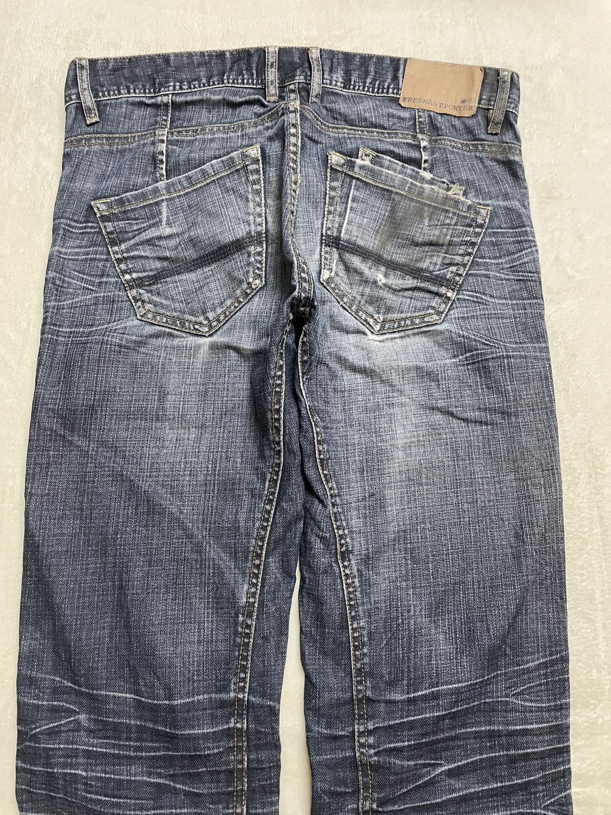 Freeman T. Porter Vintage Freeman T.Porter Faded Distressed Dark Jeans Size US 34 / EU 50 - 12 Thumbnail