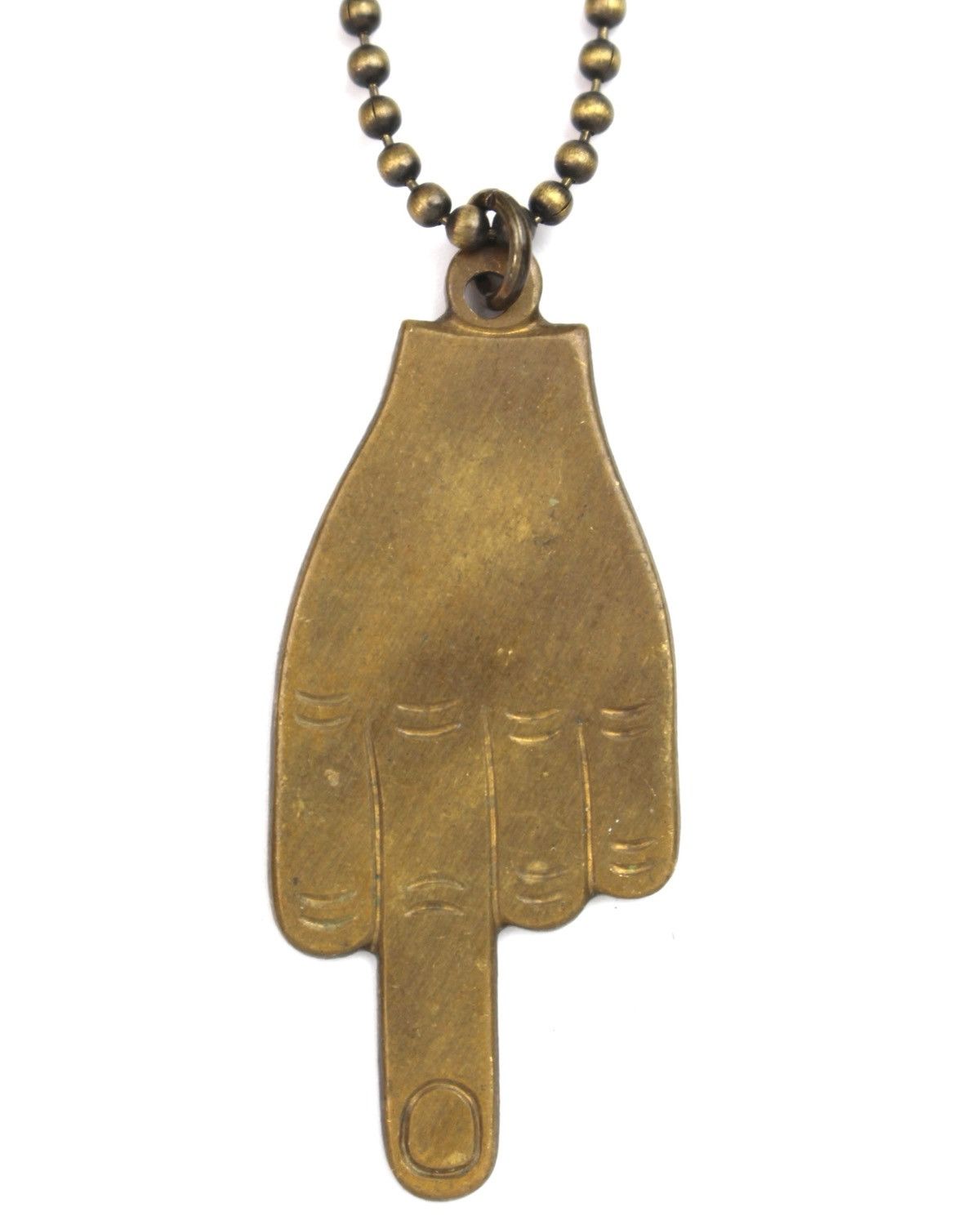 Hysteric Glamour 2000S JAPANESE MADE ANTIQUE BRASS MIDDLE FINGER NECKLACE Size ONE SIZE - 1 Thumbnail