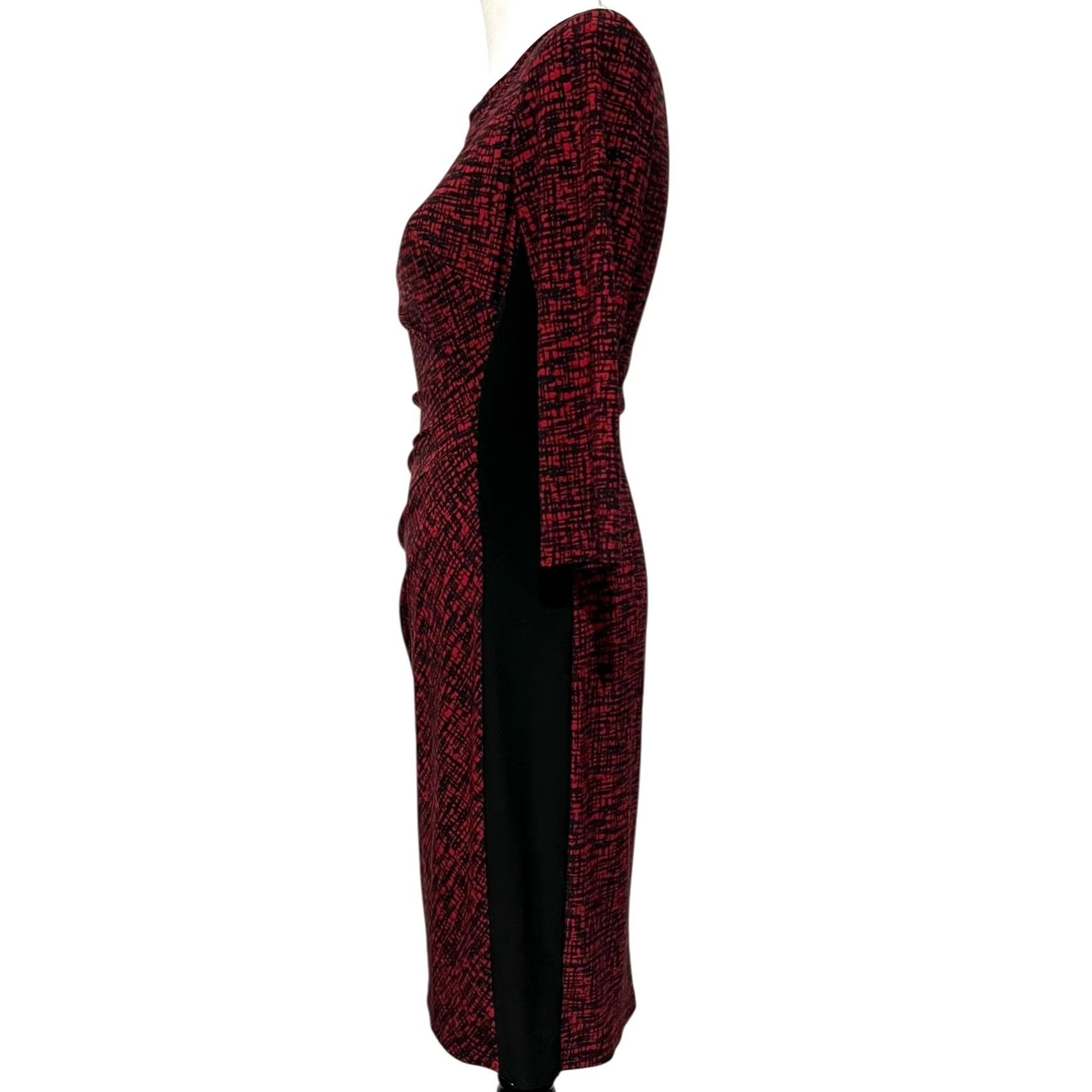 Ralph Lauren Lauren Ralph Lauren Dress Knit Jersey Ruched Sheath 3/4 Sleeve Women 6 Red Black Knit Jersey Dress Ruth Sheath Red Black 6 Women Penned Size M / US 6-8 / IT 42-44 - 7 Thumbnail