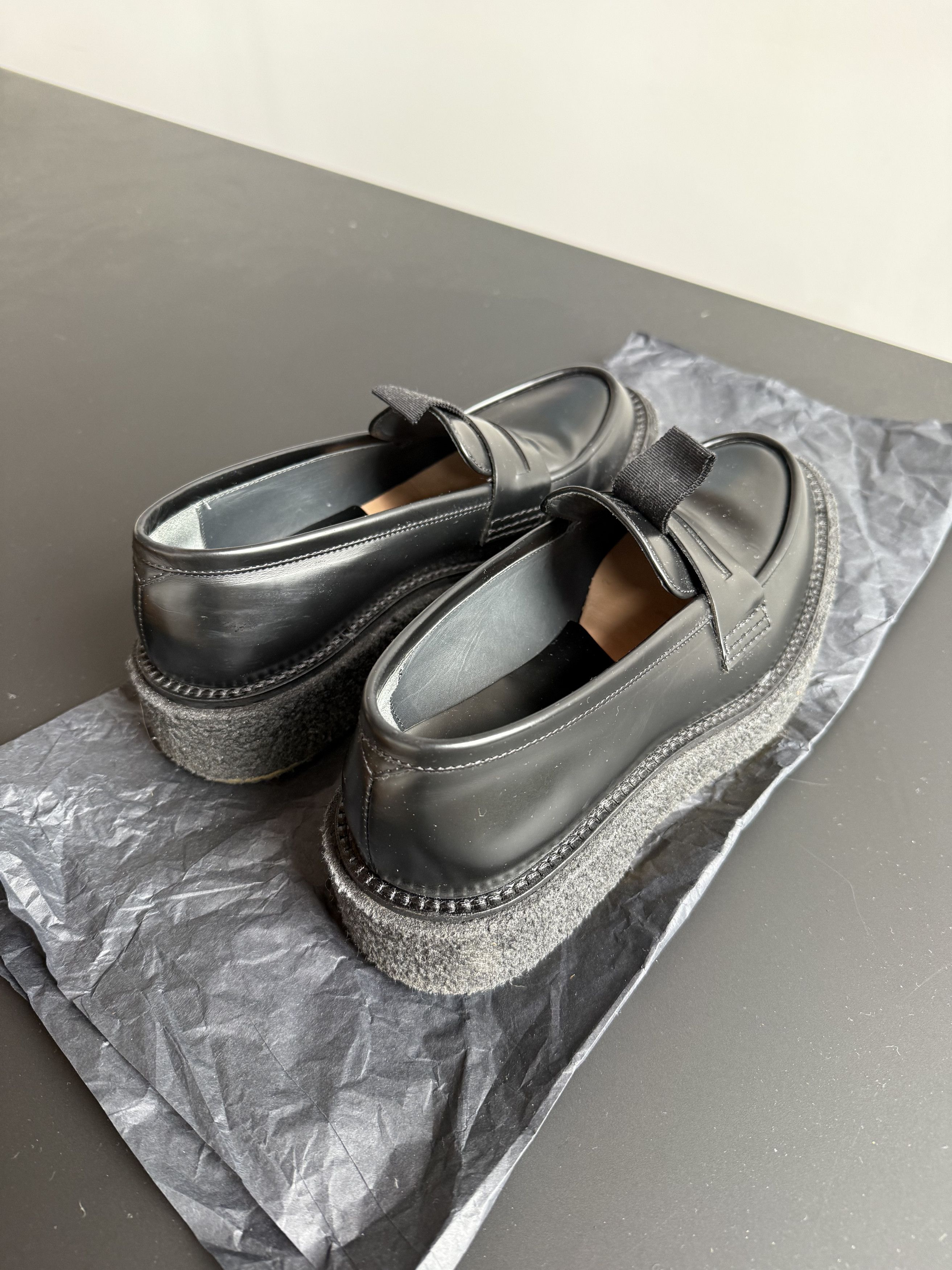 Adieu Paris Raised-sole Leather Penny Loafers Size US 8 / EU 41 - 3 Thumbnail